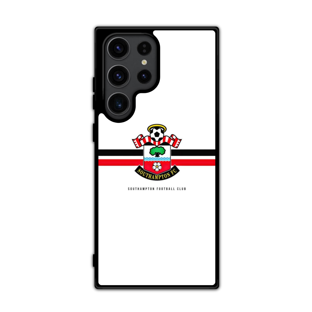 Southampton FC Phone Case For iPhone Samsung Galaxy Pixel - Southampton FC Crest On White Background With Red And Black Horizontal Stripes