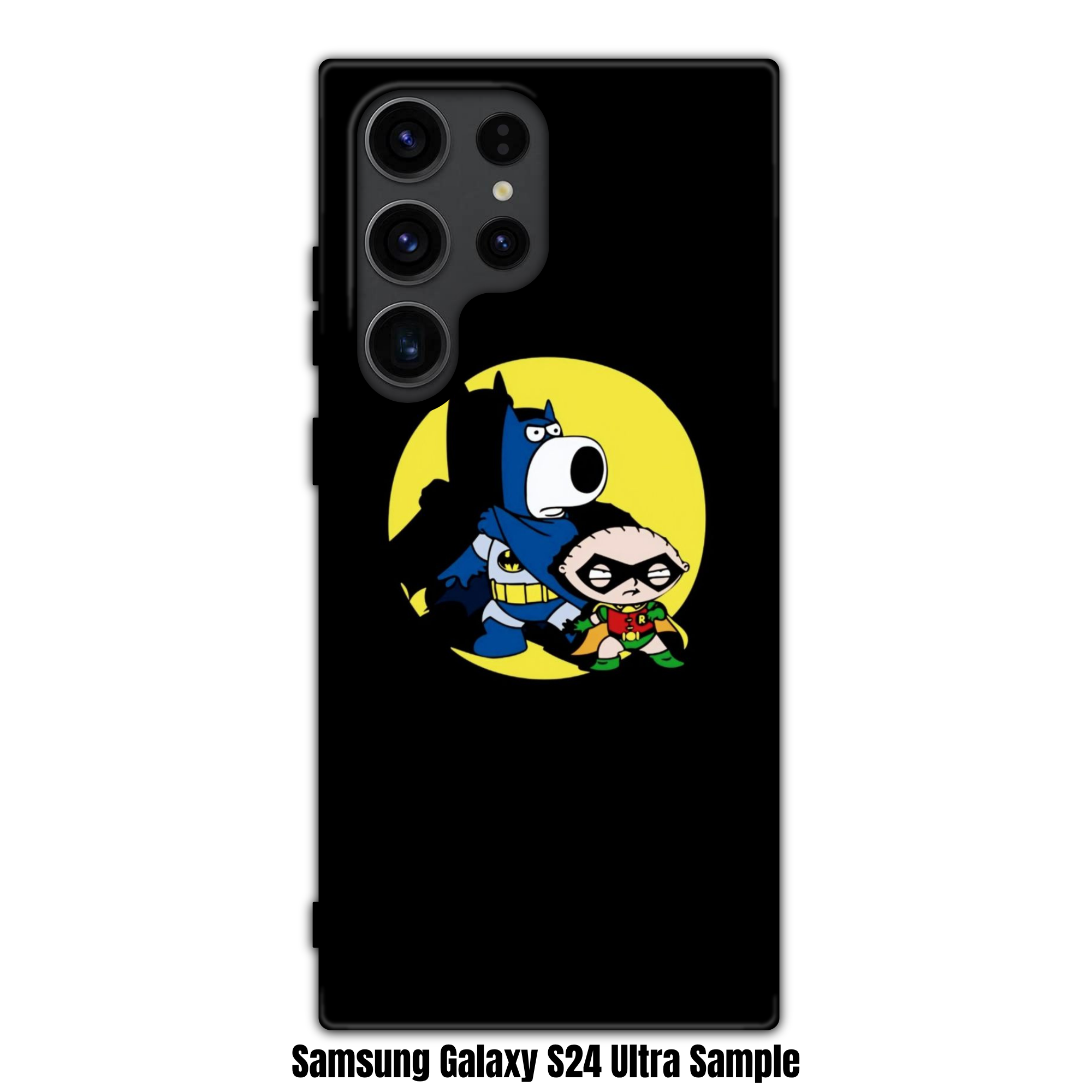 Family Guy Phone Case For iPhone Samsung Galaxy Pixel - Brian And Stewie Griffin As Batman And Robin On Black Background