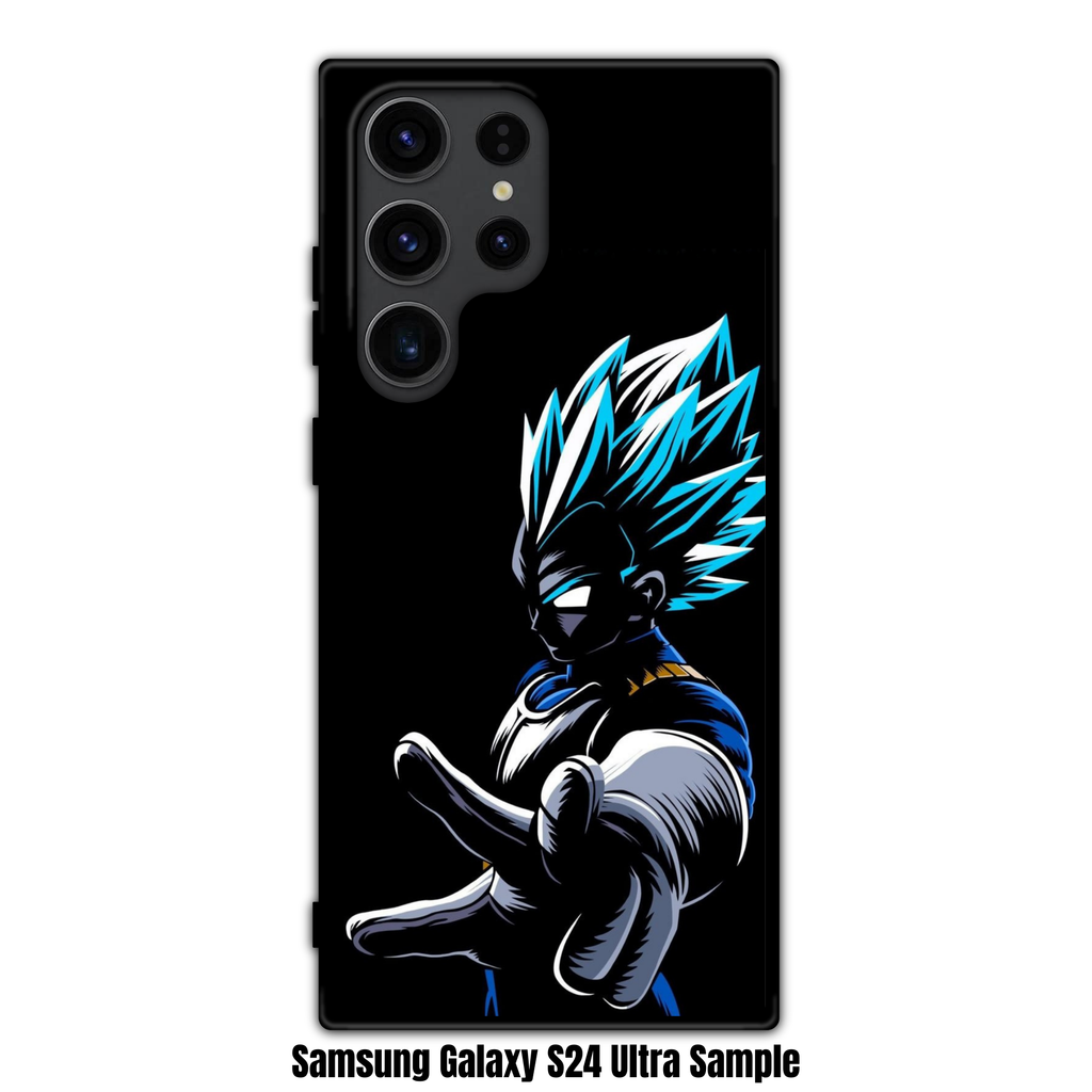 Dragon Ball Vegeta Phone Case For iPhone Samsung Galaxy Pixel - Vegeta Super Saiyan Blue Silhouette On Black Background