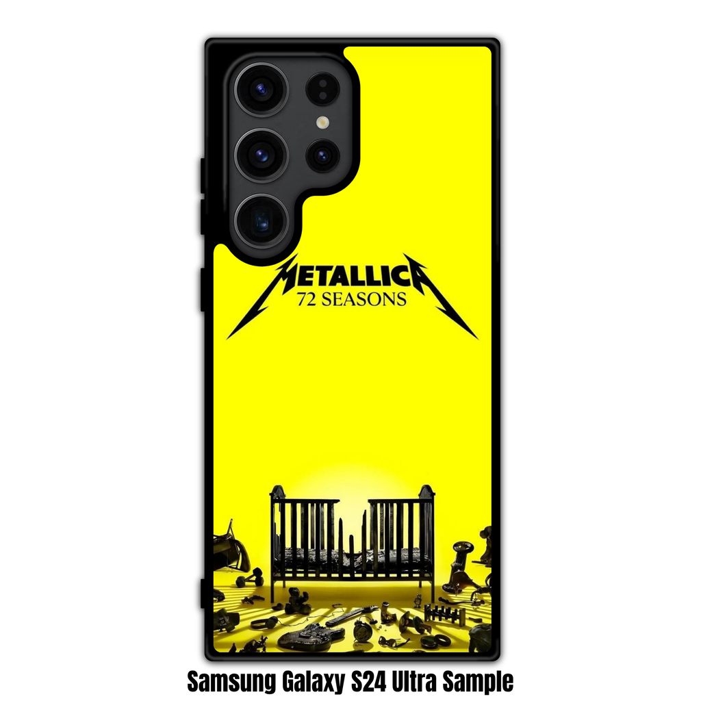 Metallica Phone Case For iPhone Samsung Galaxy Pixel - Metallica 72 Seasons Album Art On Yellow Background