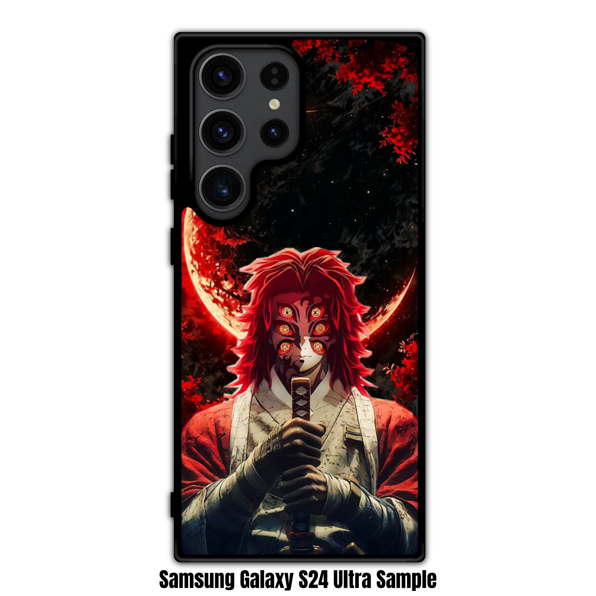 Demon Slayer Kokushibo Phone Case For iPhone Samsung Galaxy Pixel - Kokushibo Under The Blood Moon Night Sky Art