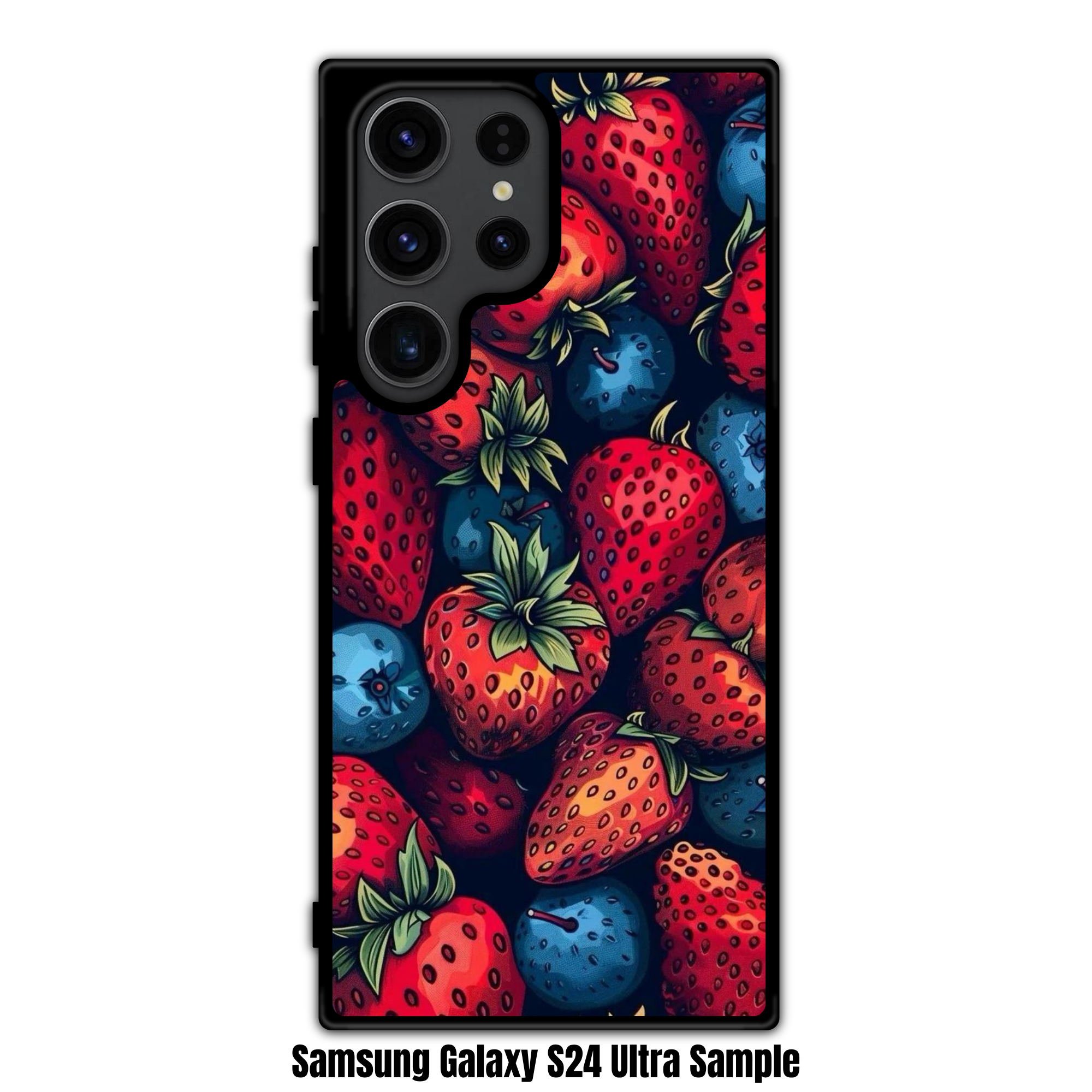 Strawberry And Blueberry Pattern Phone Case For iPhone Samsung Galaxy Pixel - Bold Strawberry And Blueberry Packed Pattern