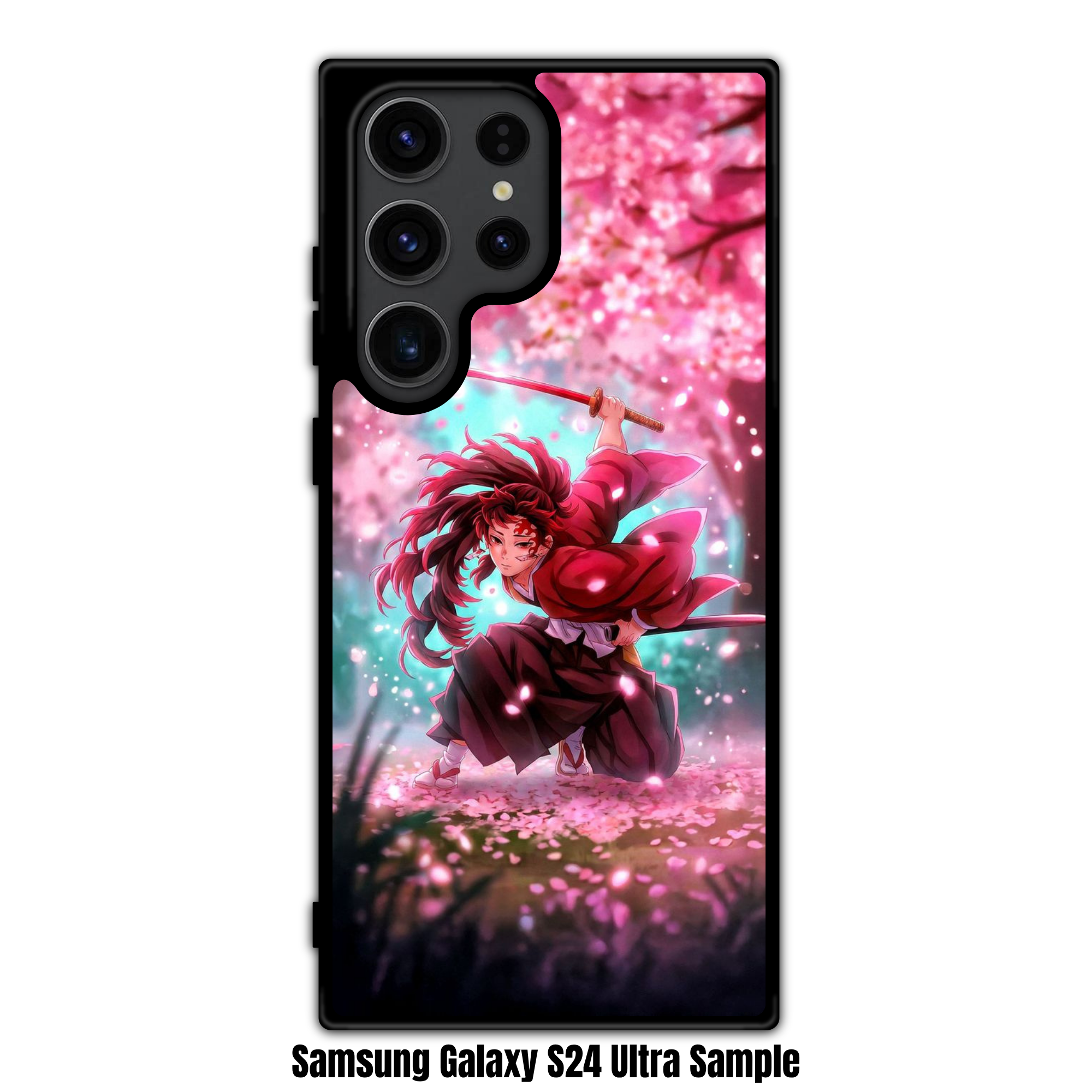 Demon Slayer Yoriichi Phone Case For iPhone Samsung Galaxy Pixel - Sun Breathing Yoriichi Sakura Art Poster