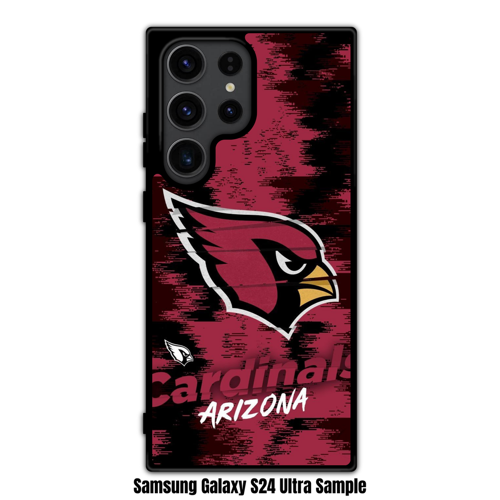 NFL Arizona Cardinals Phone Case For iPhone Samsung Galaxy Pixel - Arizona Cardinals Logo And Wordmark On Pixelated Textured Background