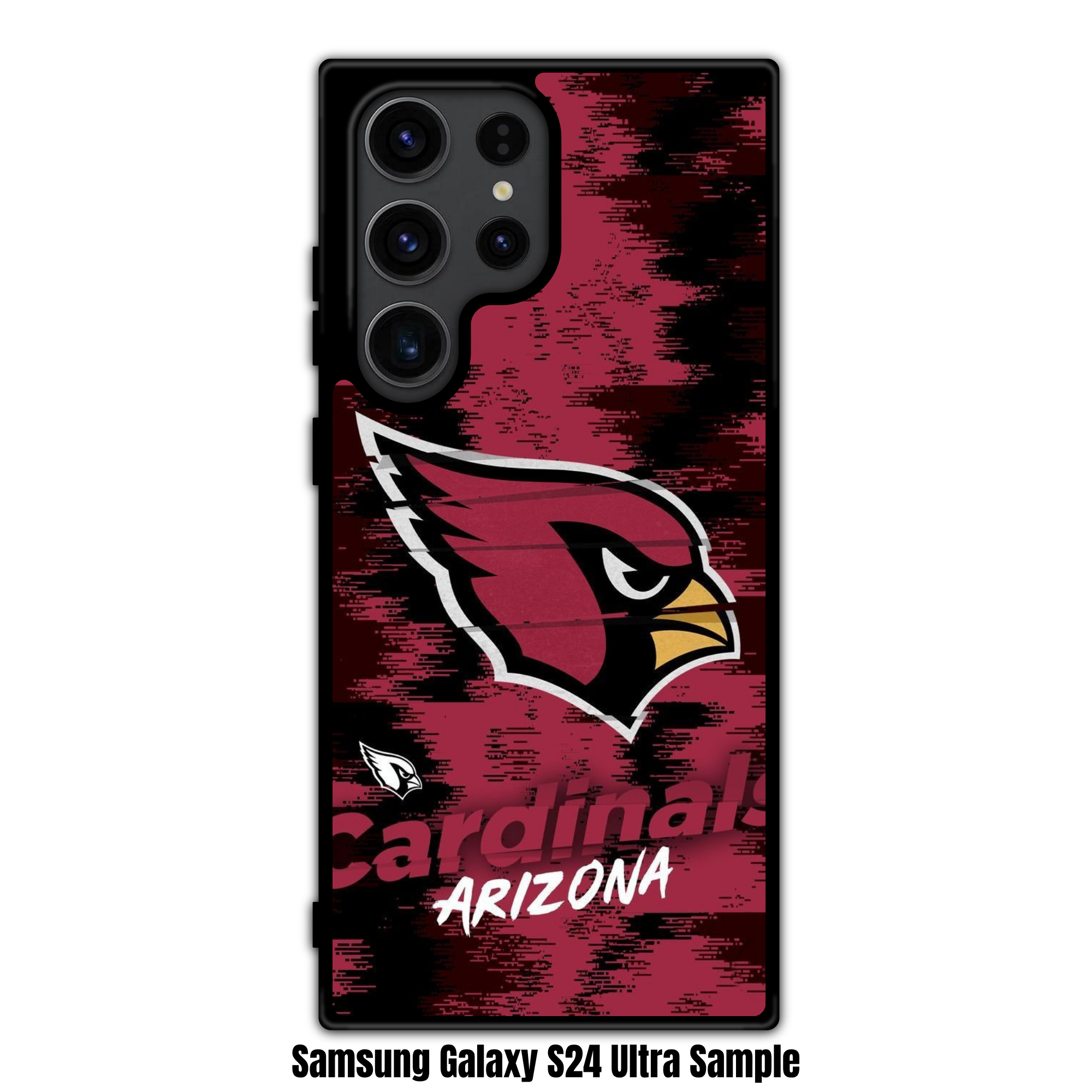NFL Arizona Cardinals Phone Case For iPhone Samsung Galaxy Pixel - Arizona Cardinals Logo And Wordmark On Pixelated Textured Background