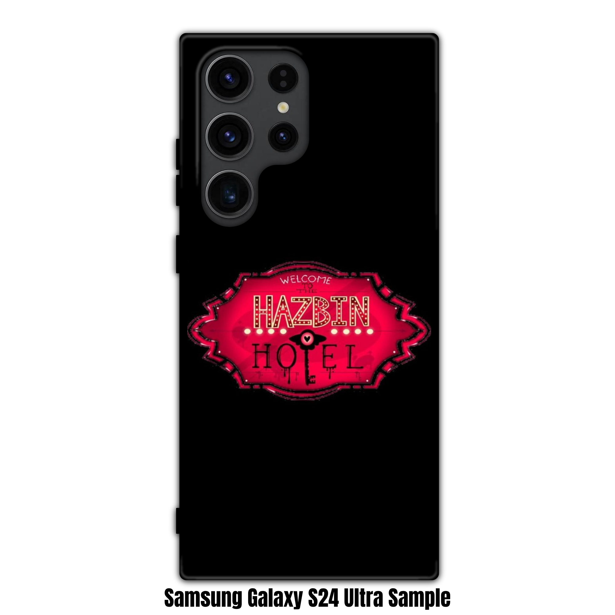 Hazbin Hotel Phone Case For iPhone Samsung Galaxy Pixel - Hazbin Hotel Neon Sign Logo On Black Background