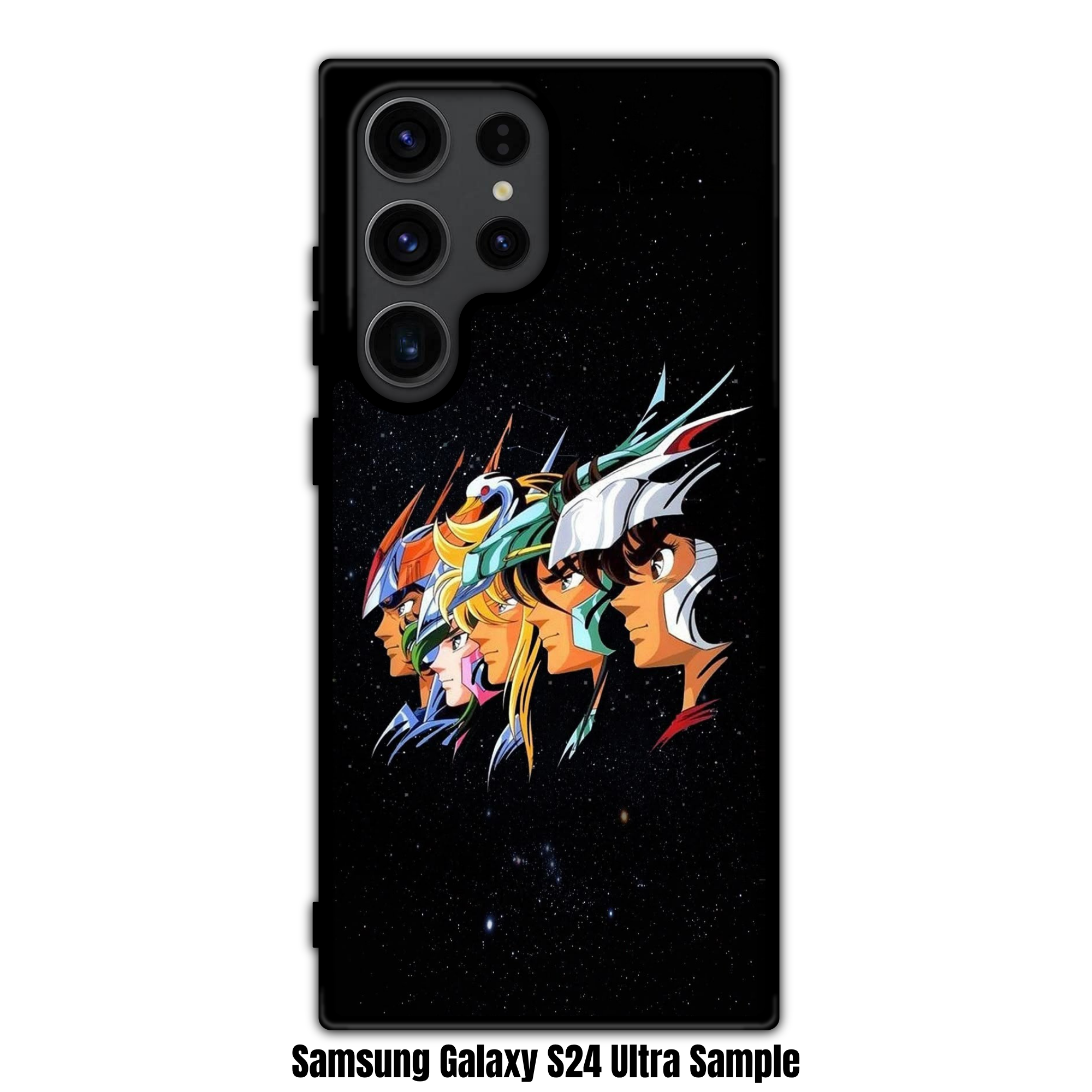 Saint Seiya Knights Of The Zodiac Phone Case For iPhone Samsung Galaxy Pixel - Saint Seiya Bronze Saints Profile On Starry Night Background