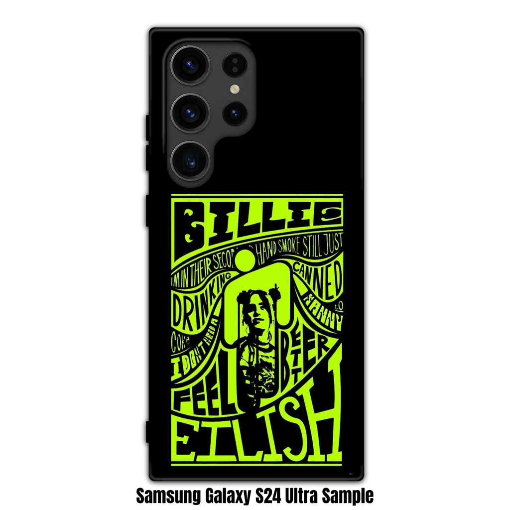 Billie Eilish Phone Case For iPhone Samsung Galaxy Pixel - Billie Eilish Psychedelic Lyric Poster Graphic On Black Background