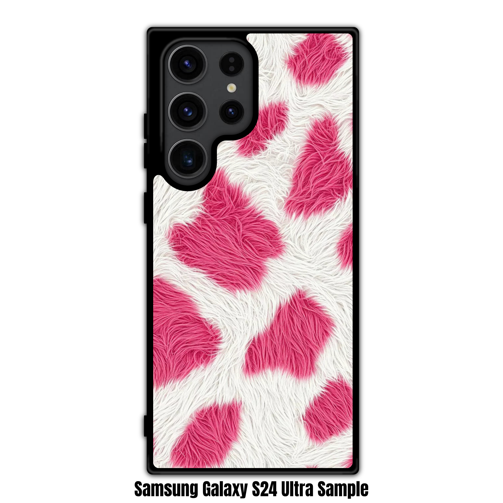 Animal Fur Pattern Phone Case For iPhone Samsung Galaxy Pixel - Hot Pink Cow Print Pattern