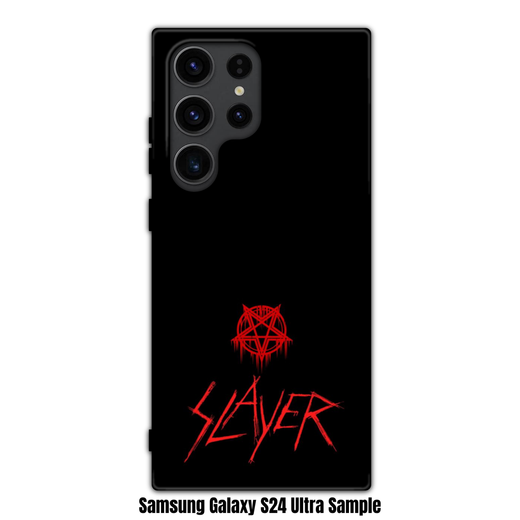 Slayer Phone Case For iPhone Samsung Galaxy Pixel - Slayer Logo And Drip Pentagram On Black Background