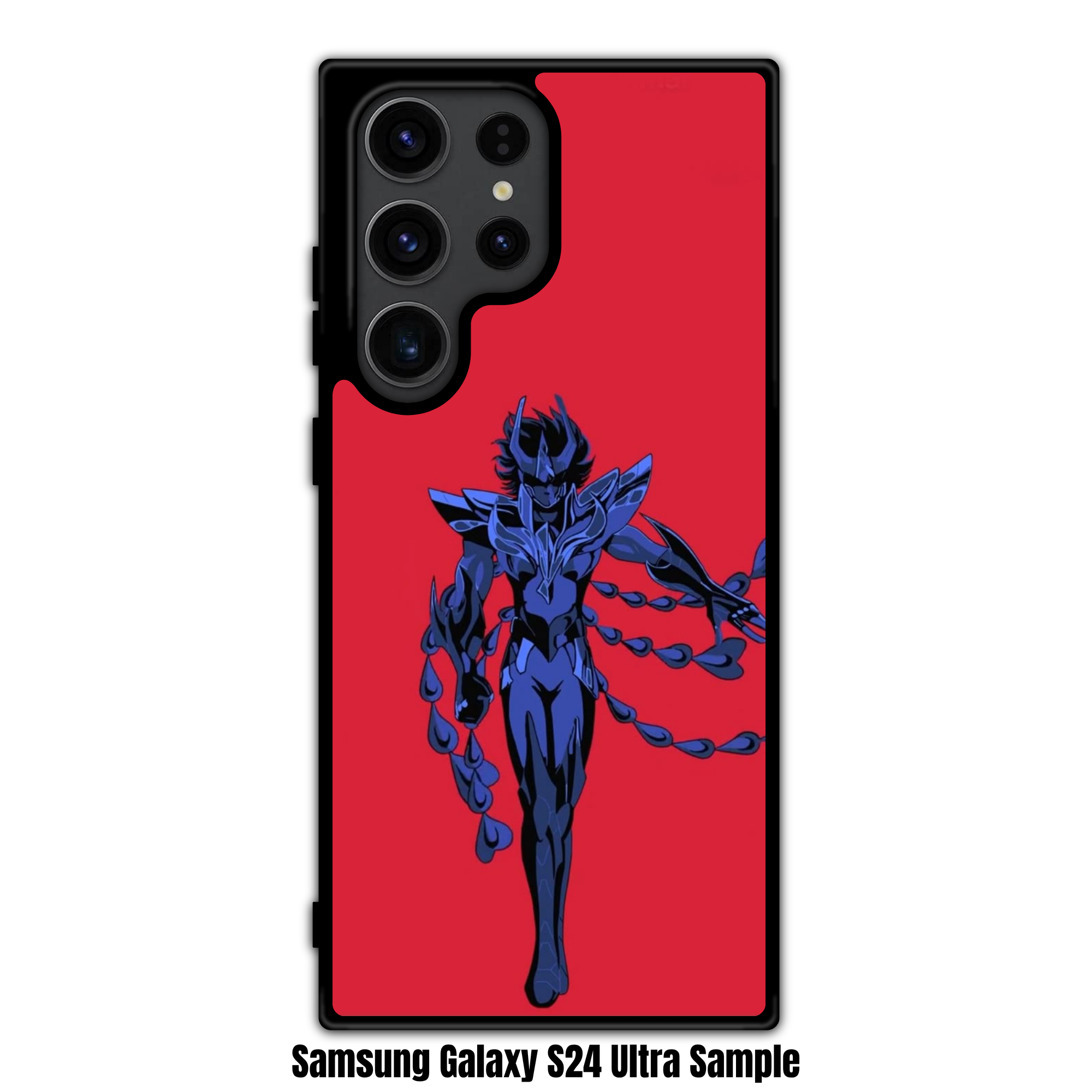 Saint Seiya Knights Of The Zodiac Phoenix Ikki Phone Case For iPhone Samsung Galaxy Pixel - Phoenix Ikki In Purple Armor On Red Background