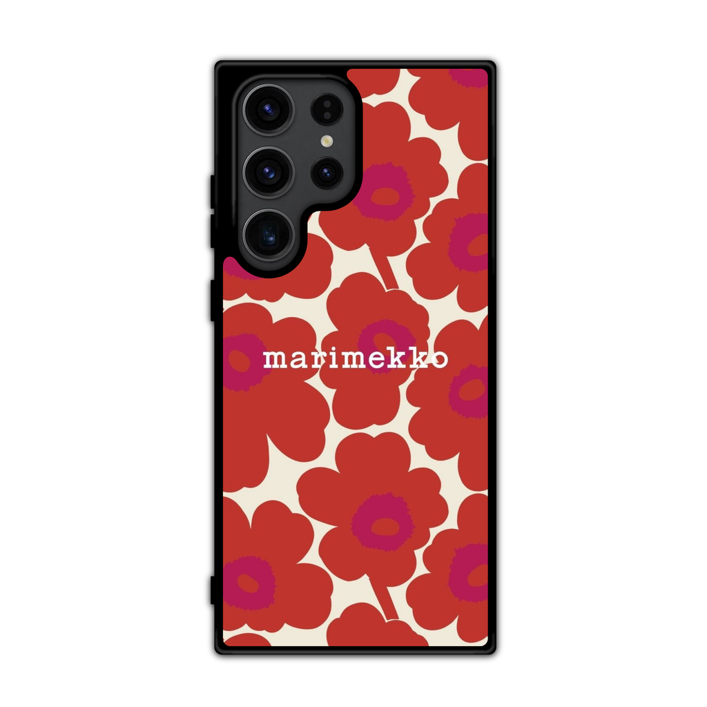 Marimekko Phone Case For iPhone Samsung Galaxy Pixel - Marimekko Unikko Red And Cream Pattern