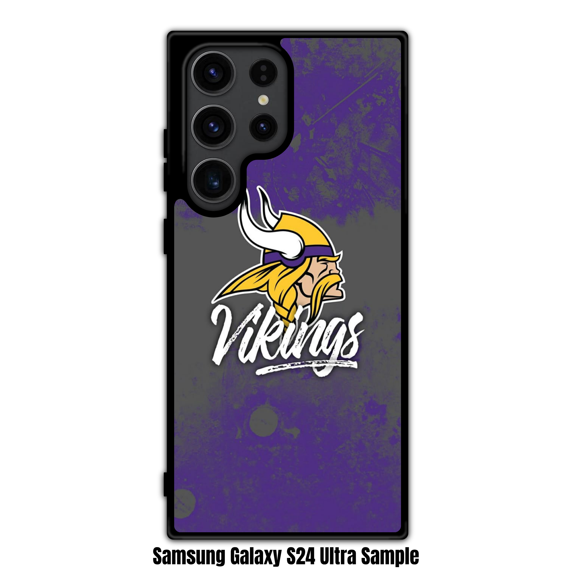NFL Minnesota Vikings Phone Case For iPhone Samsung Galaxy Pixel - Minnesota Vikings Logo And Script Wordmark On Purple Distressed Background
