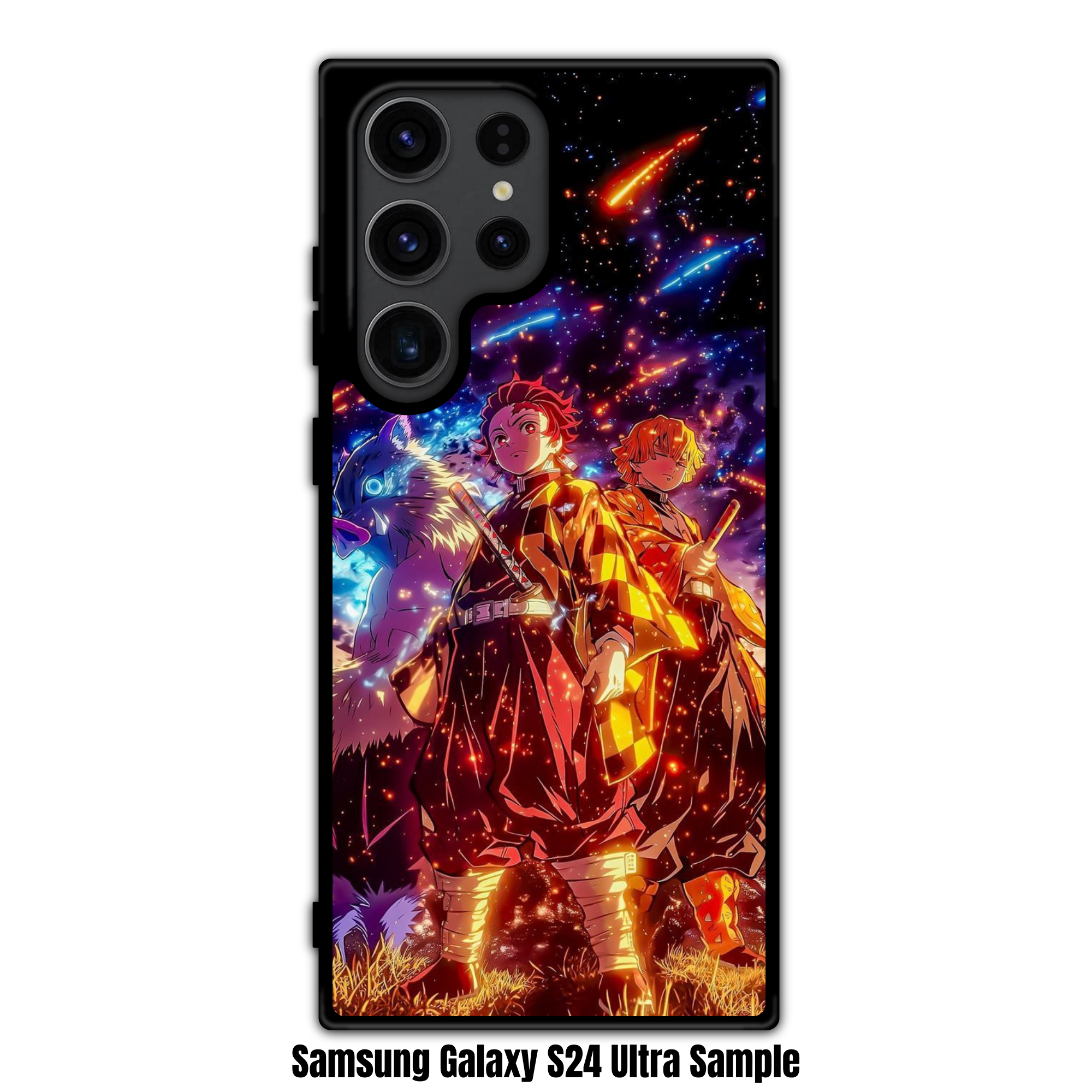 Demon Slayer Phone Case For iPhone Samsung Galaxy Pixel - The Demon Slayer Trio Under A Meteor Shower Art
