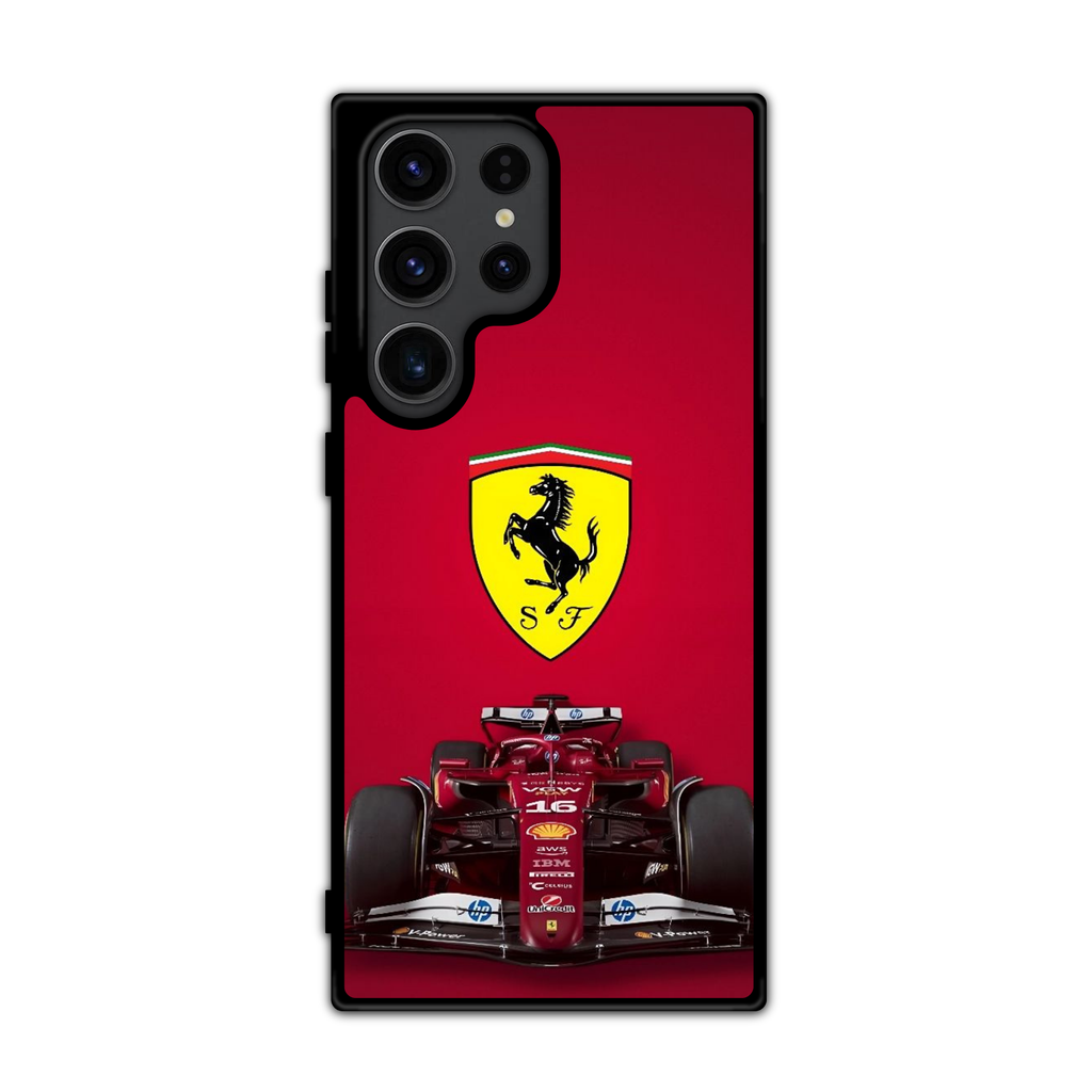 F1 Formula 1 Ferrari Phone Case For iPhone Samsung Galaxy Pixel - Race Car On Red Background