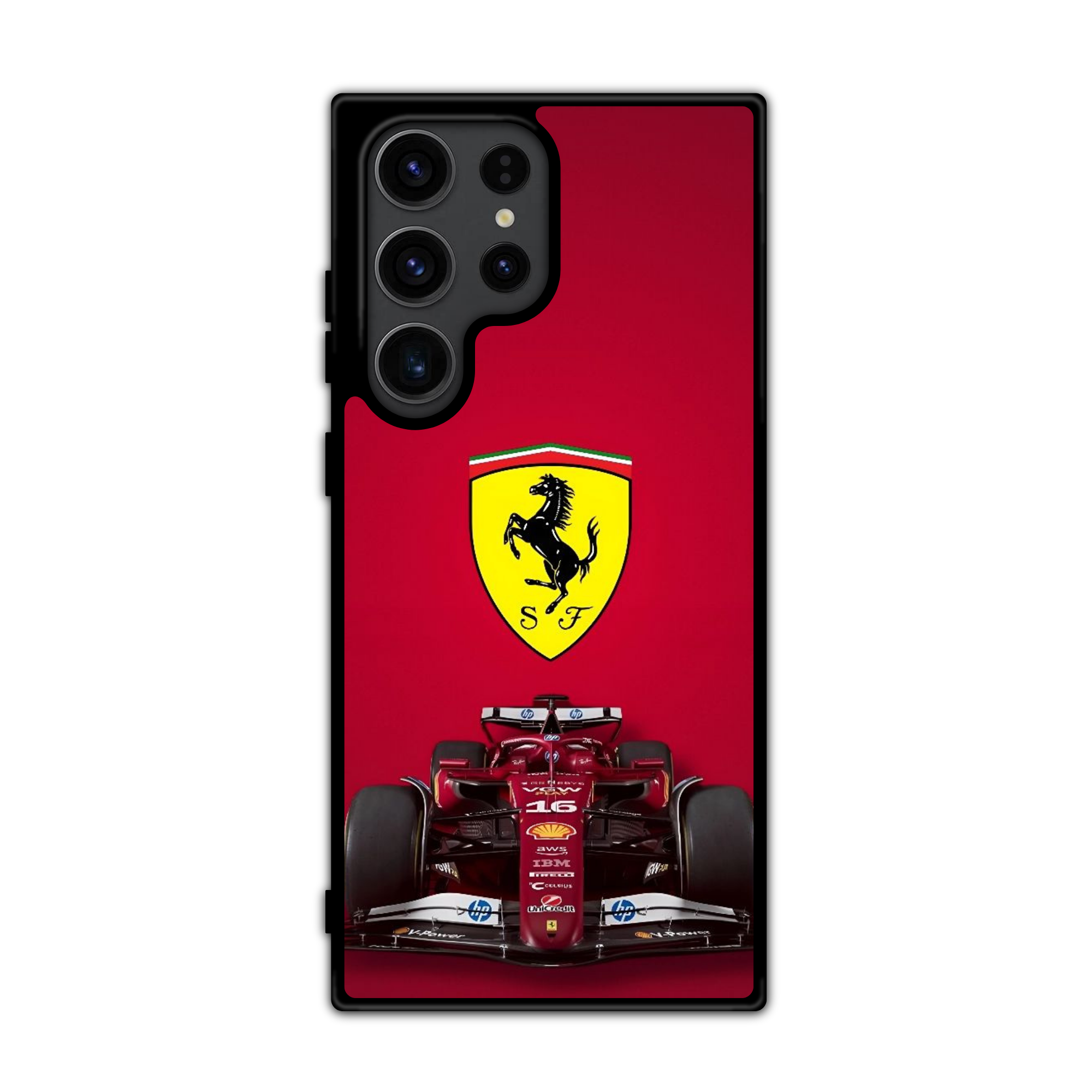 F1 Formula 1 Ferrari Phone Case For iPhone Samsung Galaxy Pixel - Race Car On Red Background