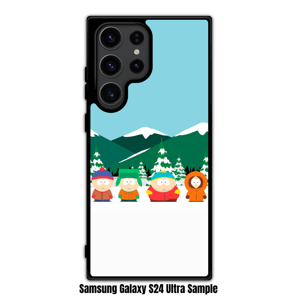 South Park Phone Case For iPhone Samsung Galaxy Pixel - South Park Core Group Standing In Snowy Landscape Under Light Blue Sky