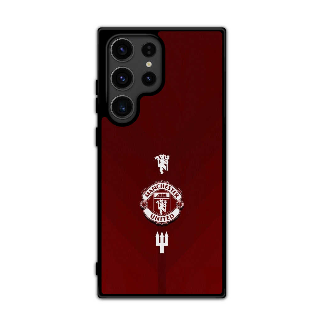 Manchester United FC Phone Case For iPhone Samsung Galaxy Pixel - Manchester United FC Red Devil Trio Minimalist Poster