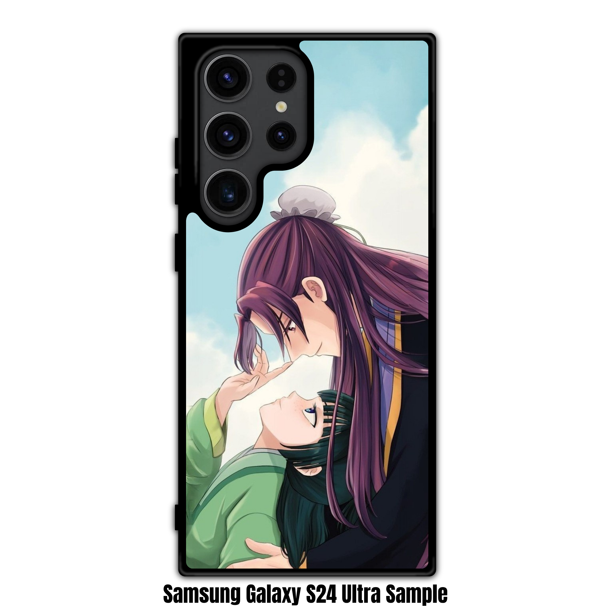 The Apothecary Diaries Phone Case For iPhone Samsung Galaxy Pixel - Jinshi Leaning Over Maomao Touching Her Nose On Blue Sky Background