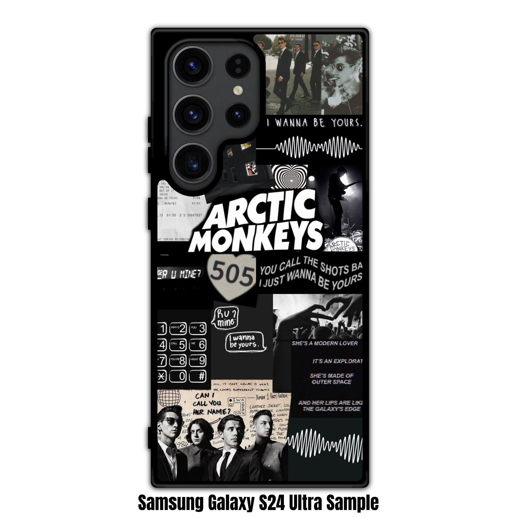 Arctic Monkeys Phone Case For iPhone Samsung Galaxy Pixel - Arctic Monkeys Signature Logo And Lyric Collage Poster
