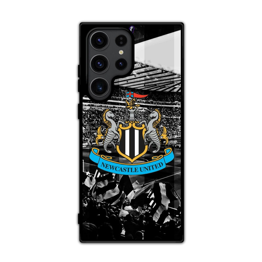 Newcastle United FC Phone Case For iPhone Samsung Galaxy Pixel - Newcastle United FC Crest On St James Park Crowd Background