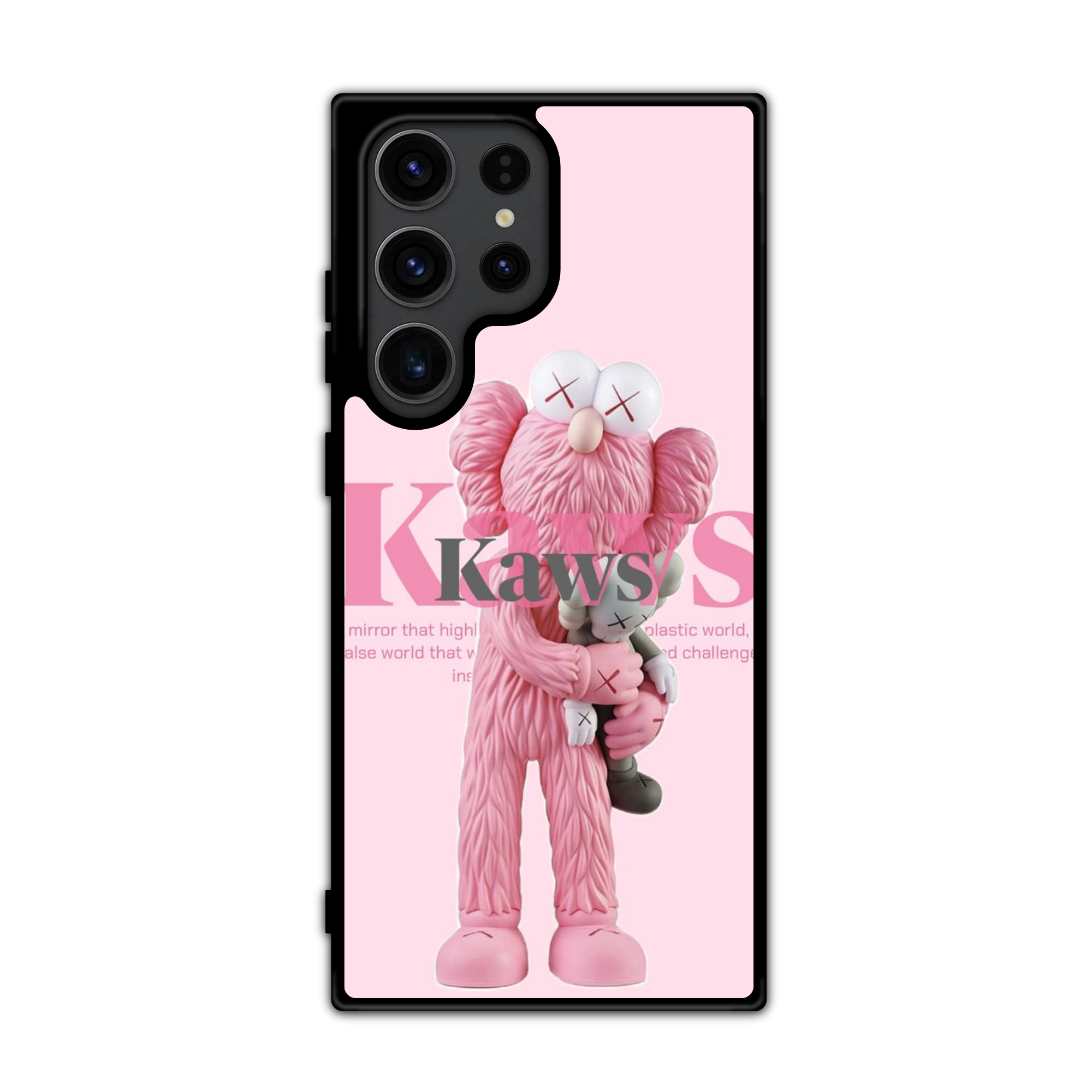 Kaws Phone Case For iPhone Samsung Galaxy Pixel - Kaws Take Figure Pink Poster