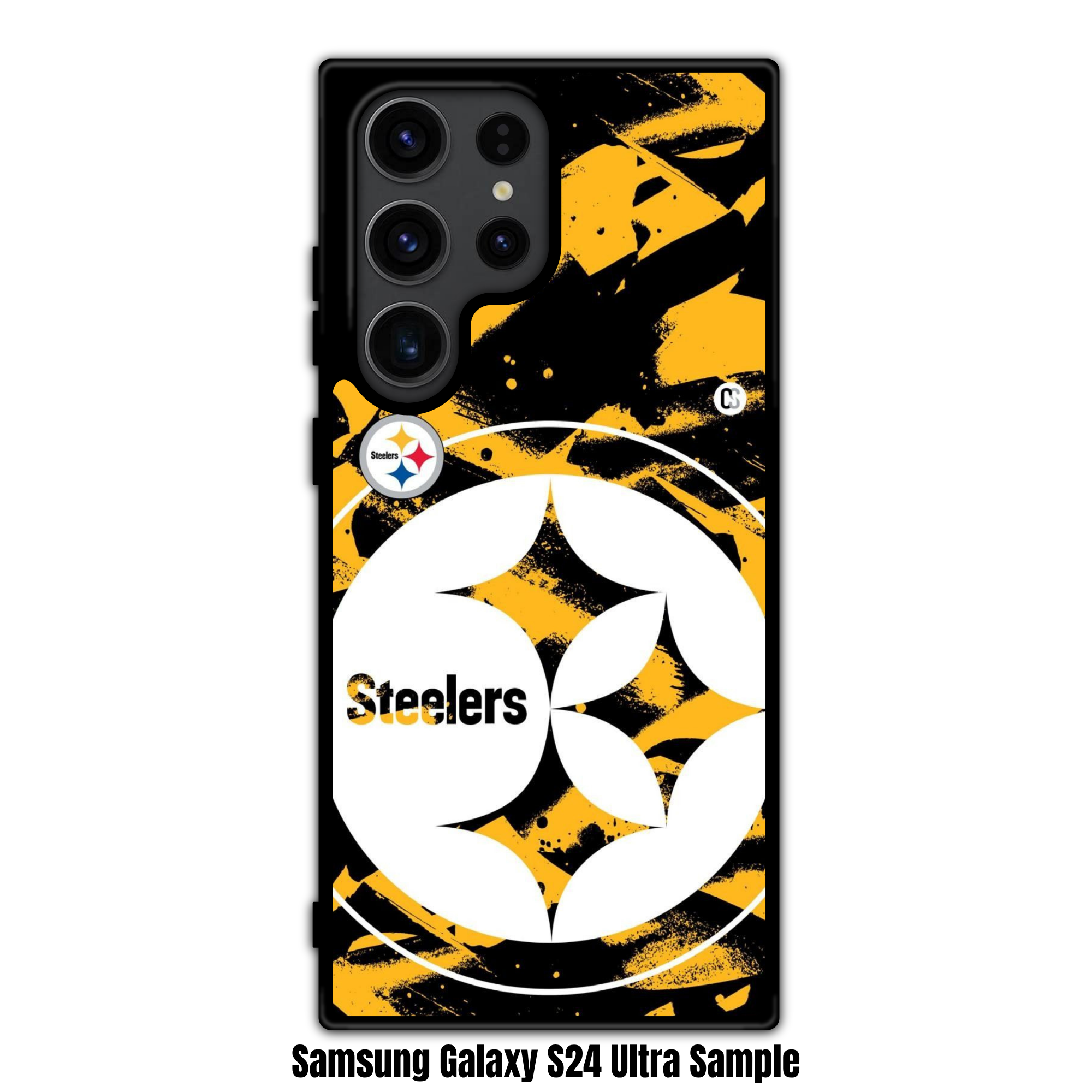 NFL Pittsburgh Steelers Phone Case For iPhone Samsung Galaxy Pixel - Pittsburgh Steelers Logo On Black And Yellow Graffiti Background
