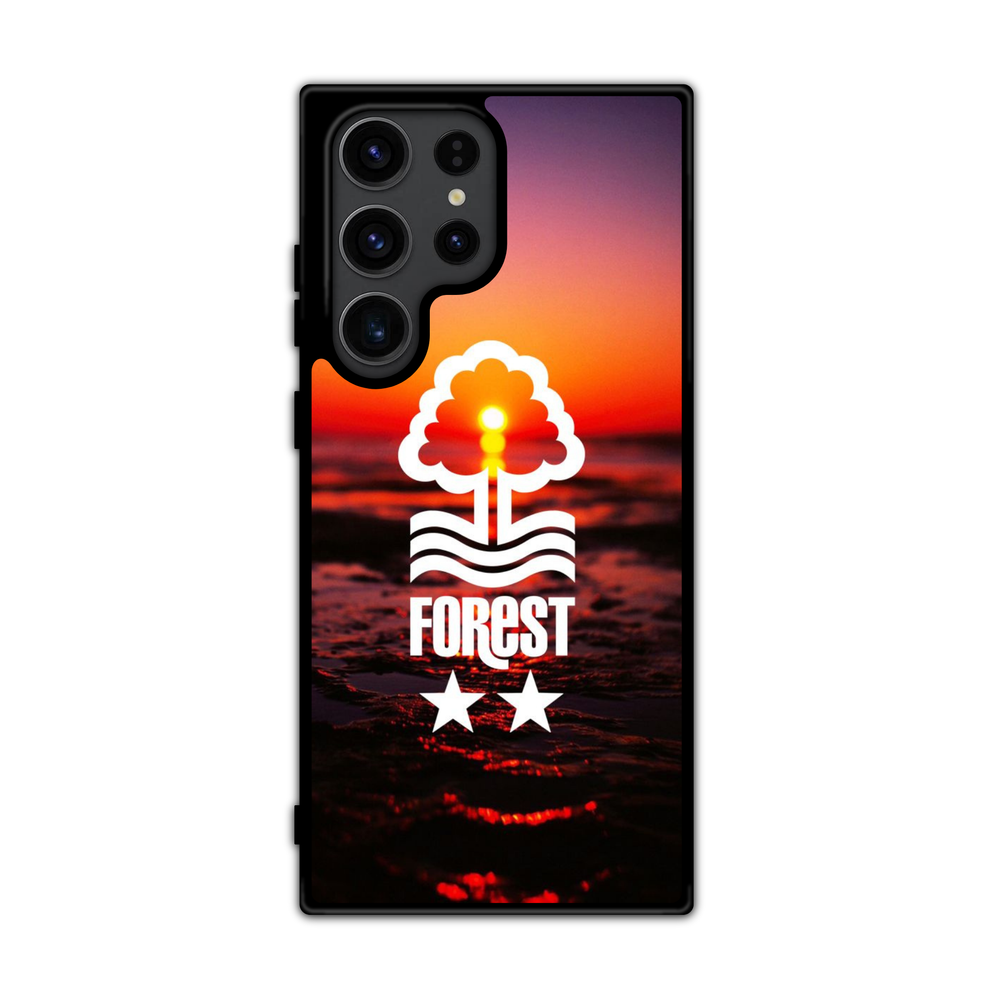 Nottingham Forest FC Phone Case For iPhone Samsung Galaxy Pixel - Nottingham Forest White Two Star Logo Sunset Art