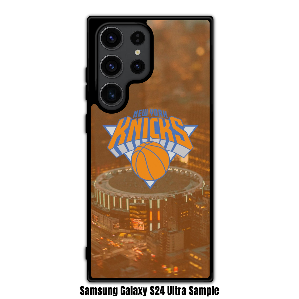 NBA New York Knicks Phone Case For iPhone Samsung Galaxy Pixel - New York Knicks Logo Over Madison Square Garden Background
