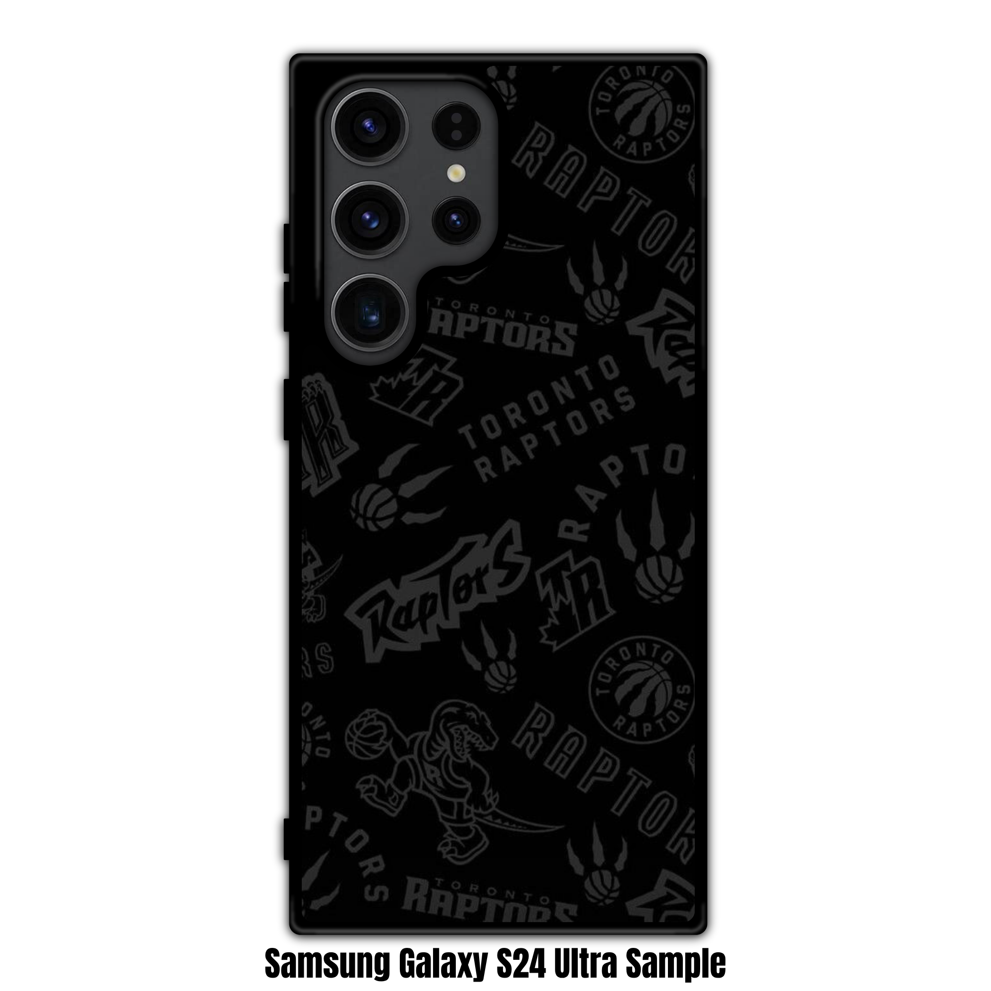 NBA Toronto Raptors Phone Case For iPhone Samsung Galaxy Pixel - Toronto Raptors Multi Logos Pattern On Black Background