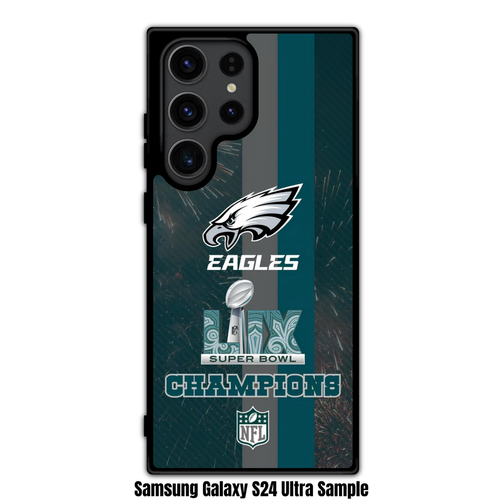 NFL Philadelphia Eagles Phone Case For iPhone Samsung Galaxy Pixel - Philadelphia Eagles Super Bowl LIX Champions On Midnight Green Stripes Background