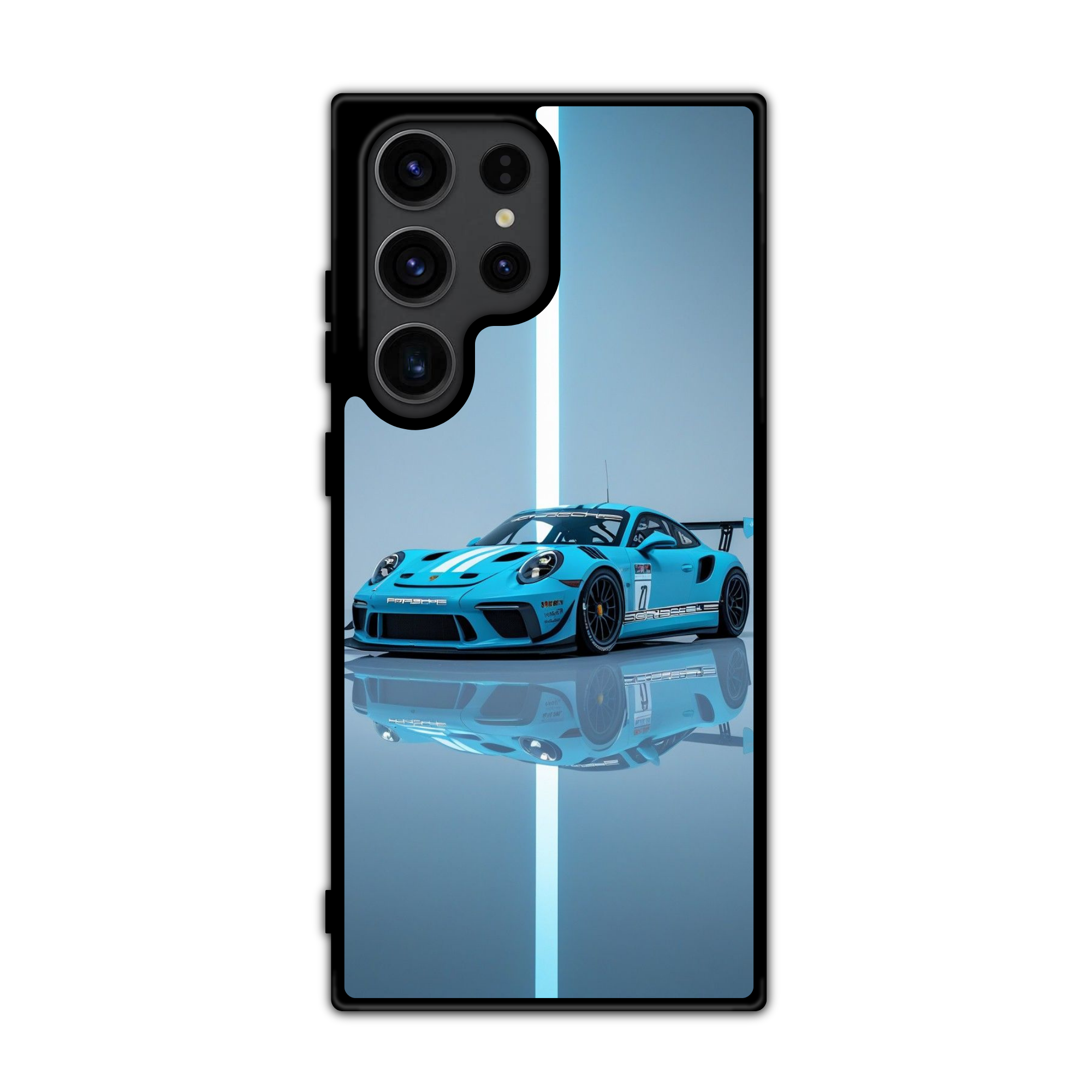 Porsche Phone Case For iPhone Samsung Galaxy Pixel - Porsche 911 GT3 RS On Blue Background