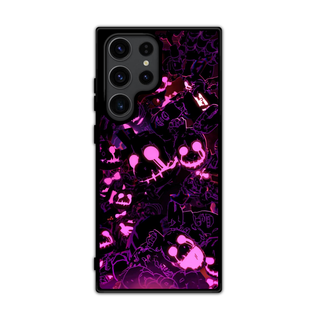 Five Nights At Freddys Phone Case For iPhone Samsung Galaxy Pixel - Creepy Faces Neon Poster