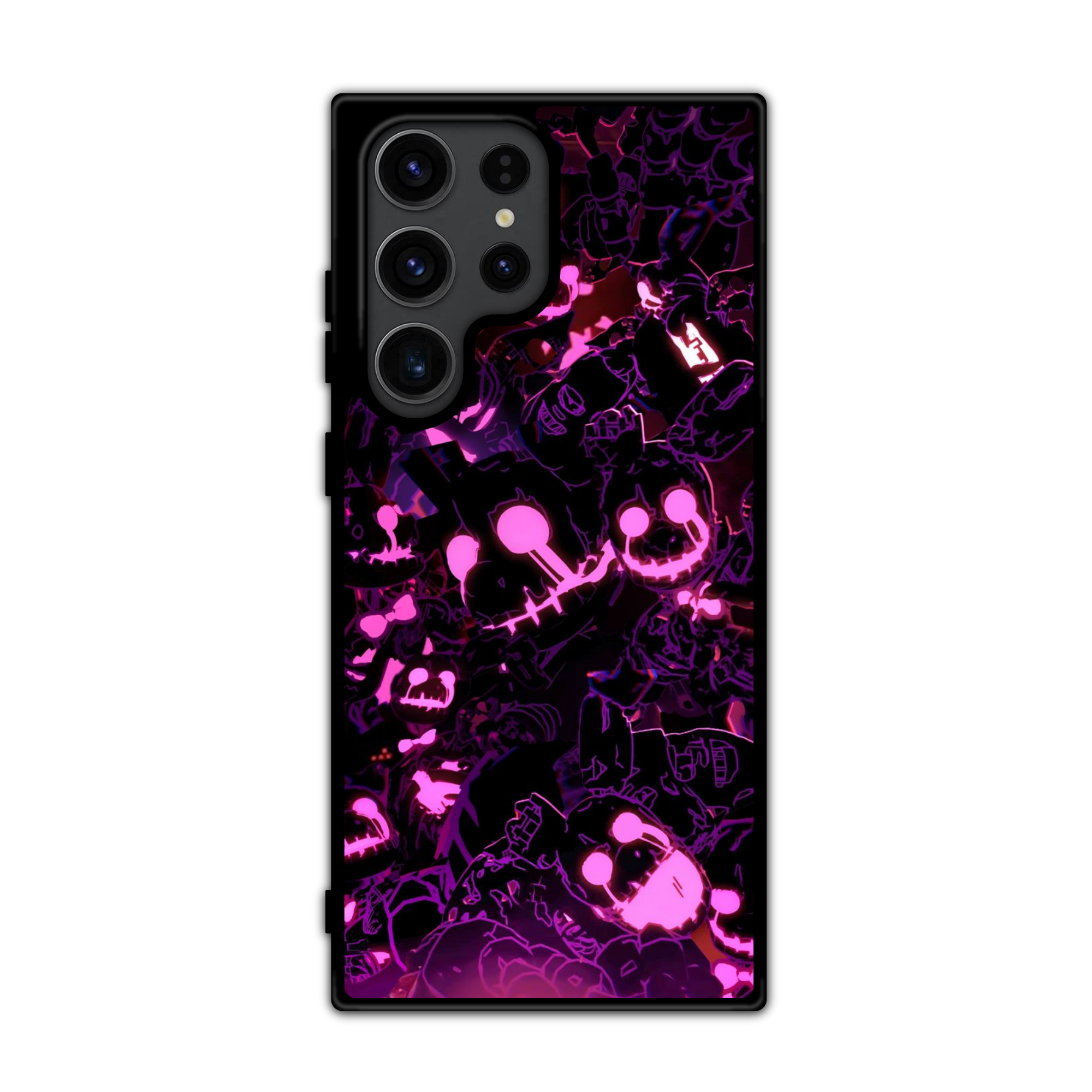 Five Nights At Freddys Phone Case For iPhone Samsung Galaxy Pixel - Creepy Faces Neon Poster