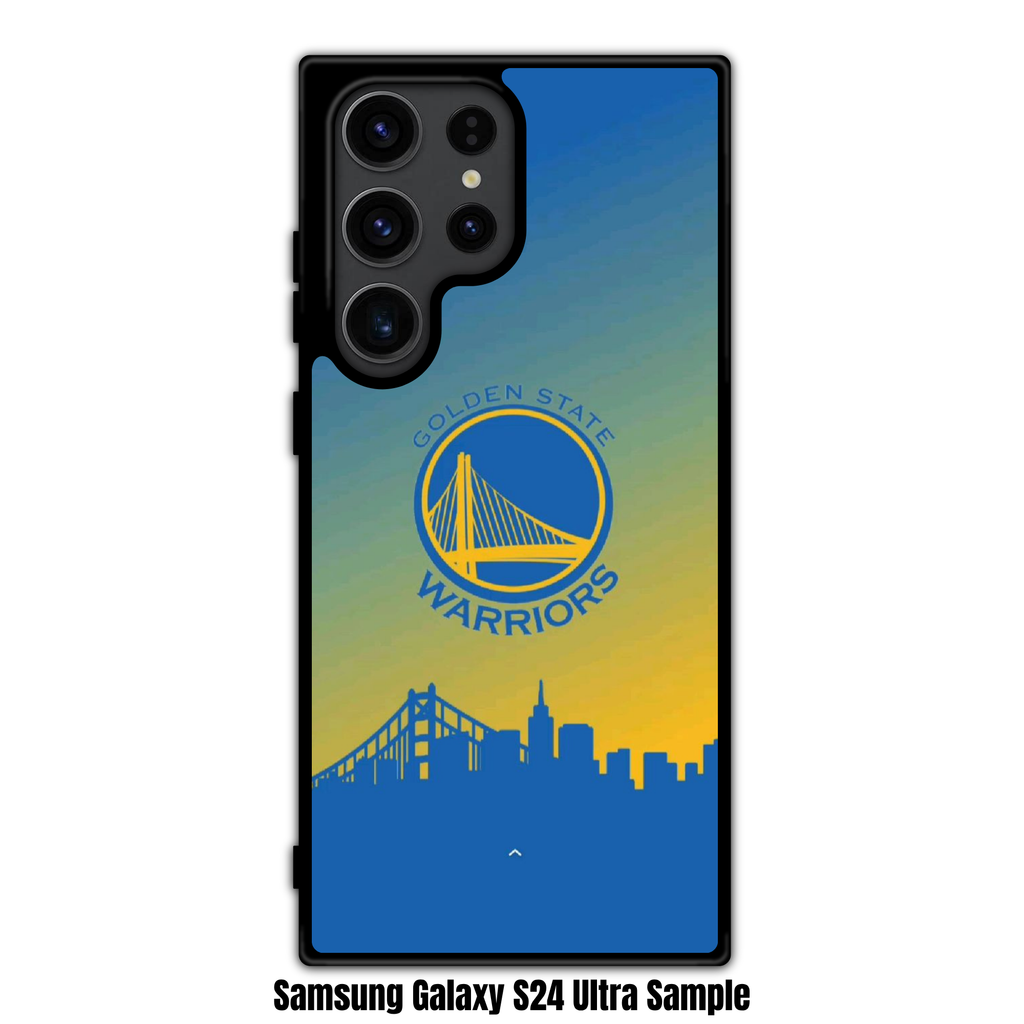 NBA Golden State Warriors Phone Case For iPhone Samsung Galaxy Pixel - Golden State Warriors Logo On Bay Bridge Skyline Background