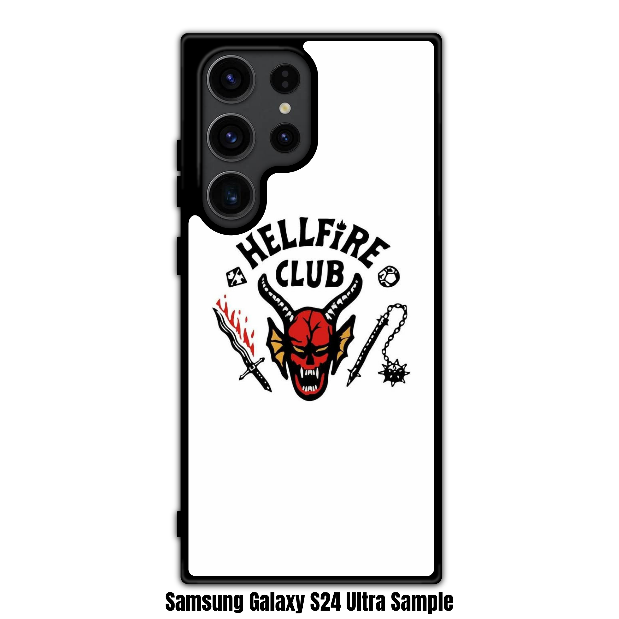 Stranger Things Phone Case For iPhone Samsung Galaxy Pixel - Stranger Things Hellfire Club Logo On White Background