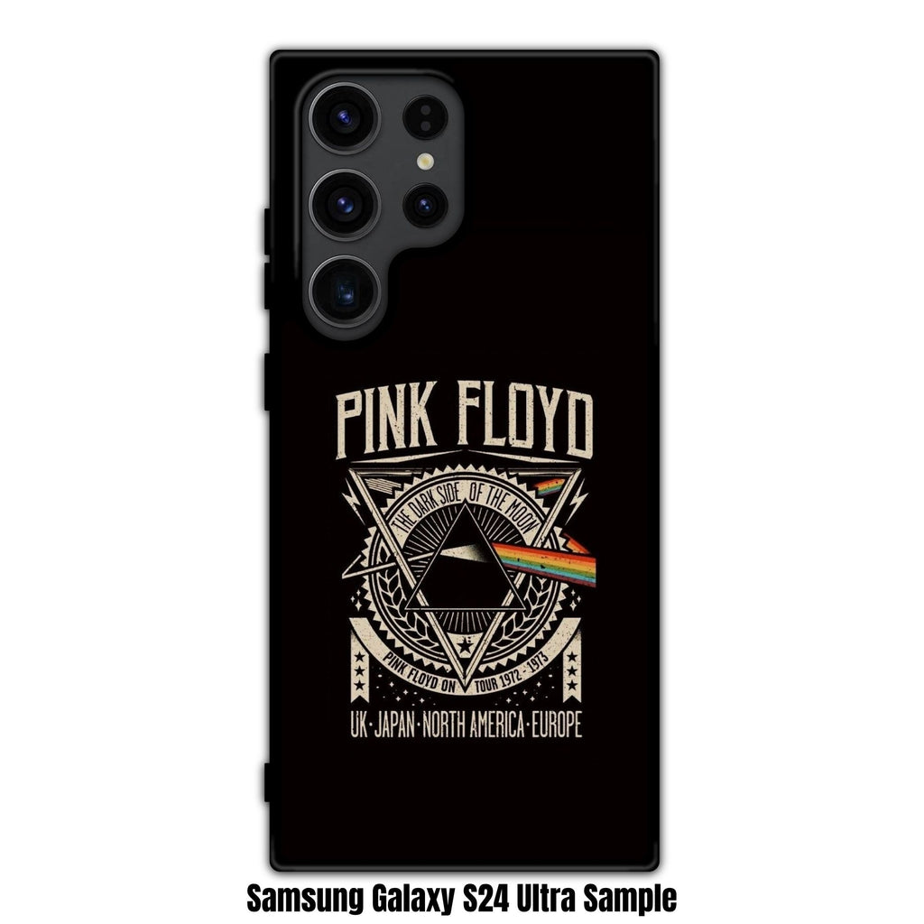 Pink Floyd Phone Case For iPhone Samsung Galaxy Pixel - Pink Floyd The Dark Side Of The Moon Tour Graphic Poster In Black Background