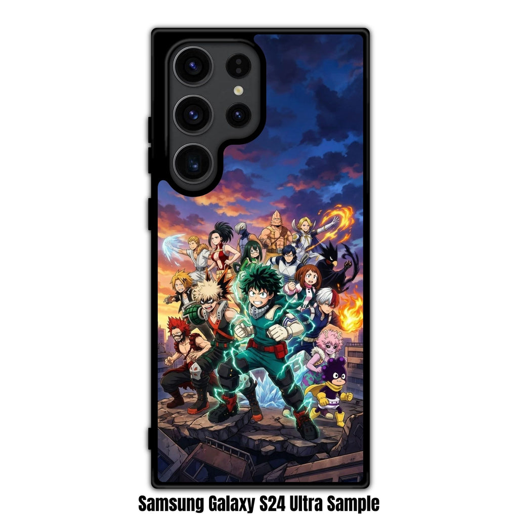 My Hero Academia Phone Case For iPhone Samsung Galaxy Pixel - My Hero Academia Class 1A Standing On Rubble Under A Twilight Sky Background