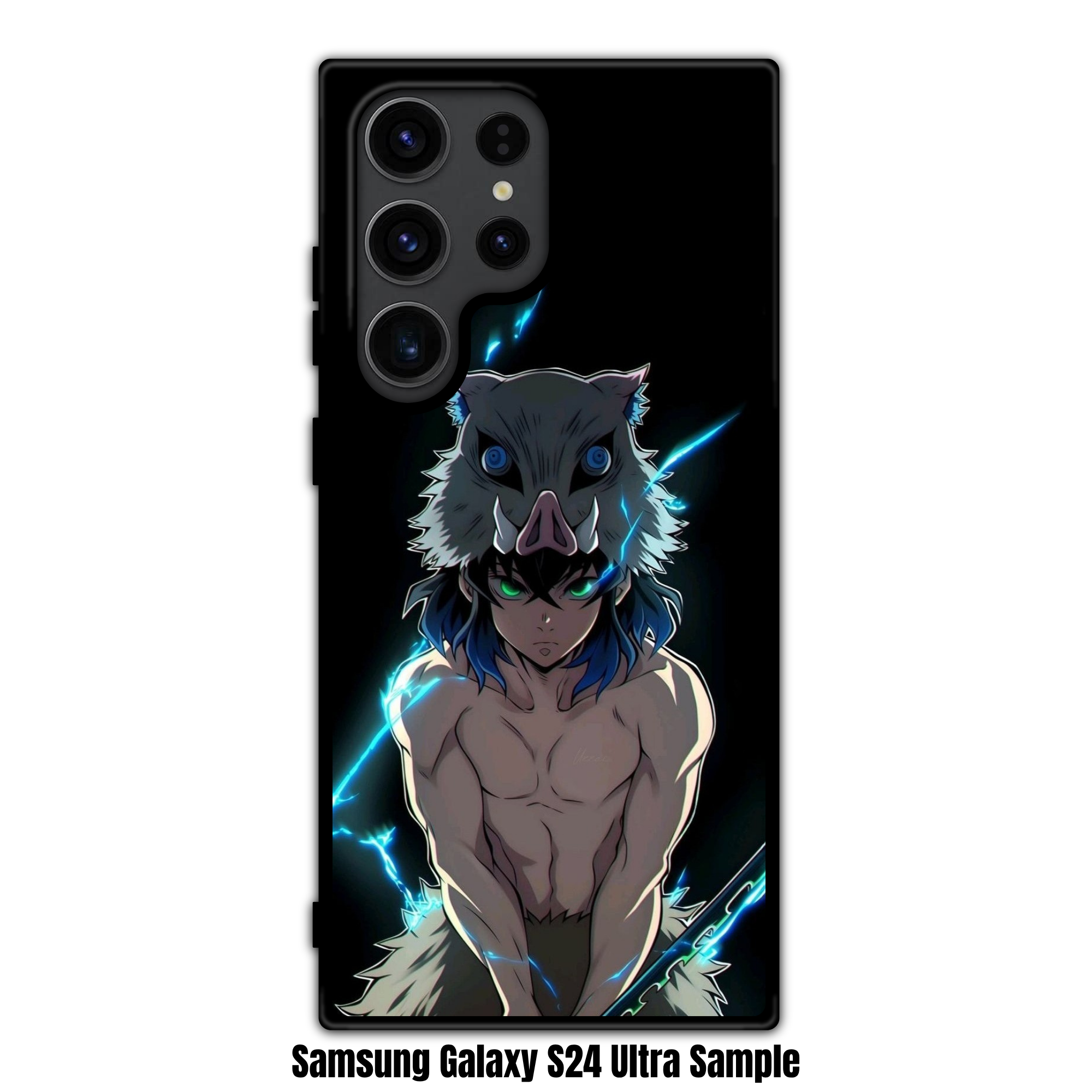 Demon Slayer Inosuke Phone Case For iPhone Samsung Galaxy Pixel - Inosuke Hashibira Unleashed Beast Breathing Art On Blackground