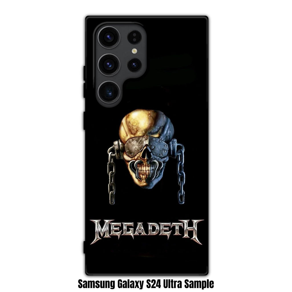 Megadeth Phone Case For iPhone Samsung Galaxy Pixel - Megadeth Metallic Logo And Vic Rattlehead On Black Background