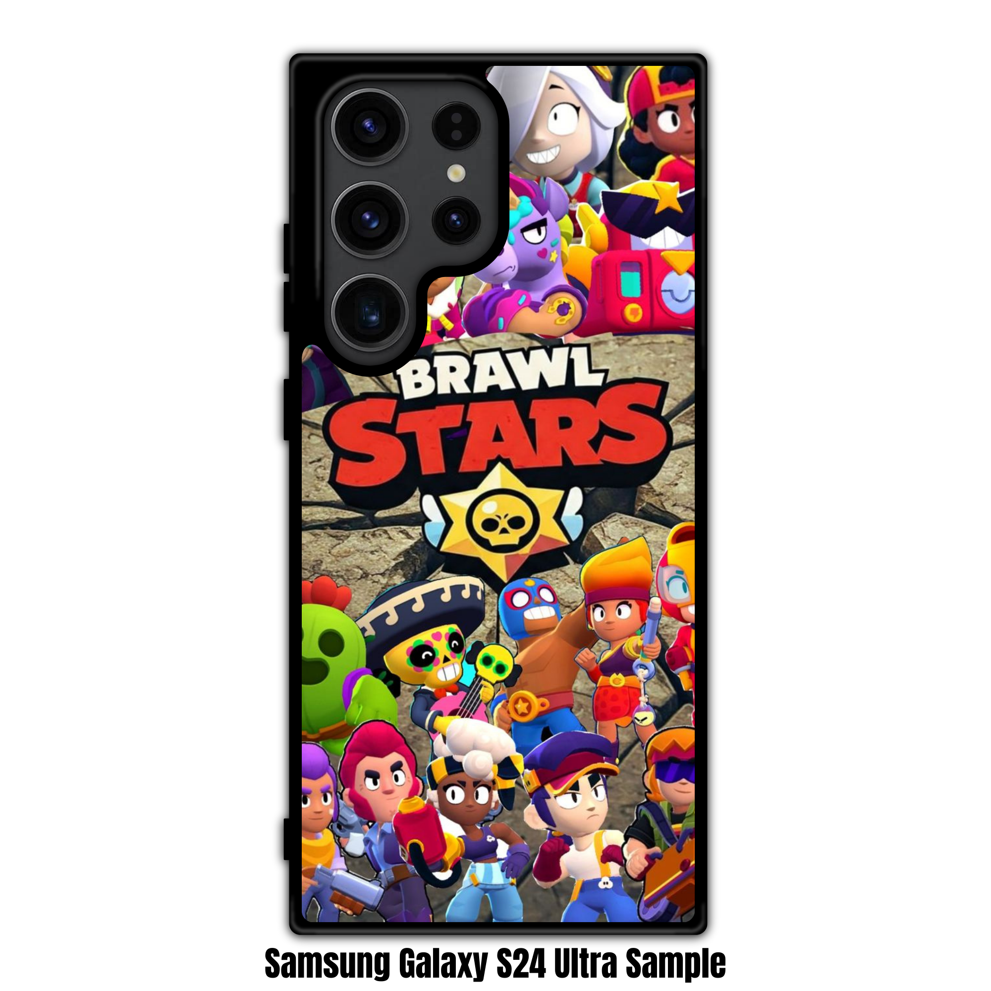 Brawl Stars Phone Case For iPhone Samsung Galaxy Pixel - Brawl Stars Logo And Brawlers Collage On Cracked Rock Background