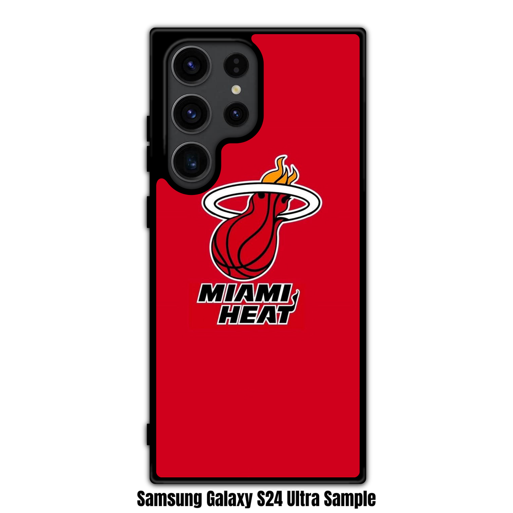 NBA Miami Heat Phone Case For iPhone Samsung Galaxy Pixel - Miami Heat Logo On Red Background