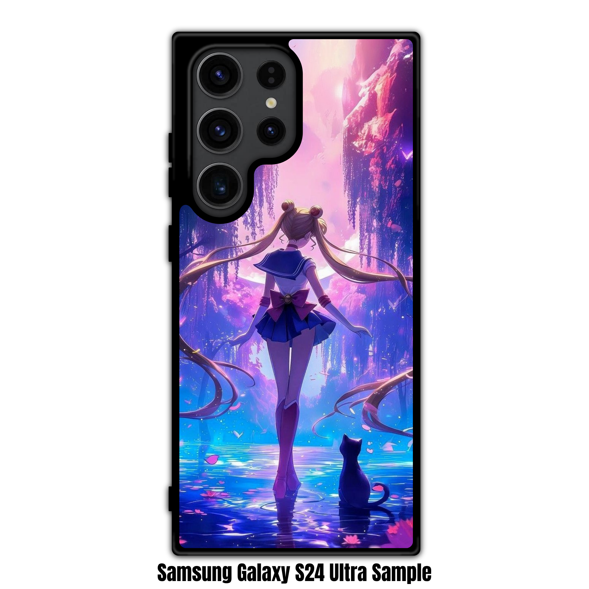 Sailor Moon Phone Case For iPhone Samsung Galaxy Pixel - Sailor Moon And Luna Standing In Magical Enchanted Forest Background