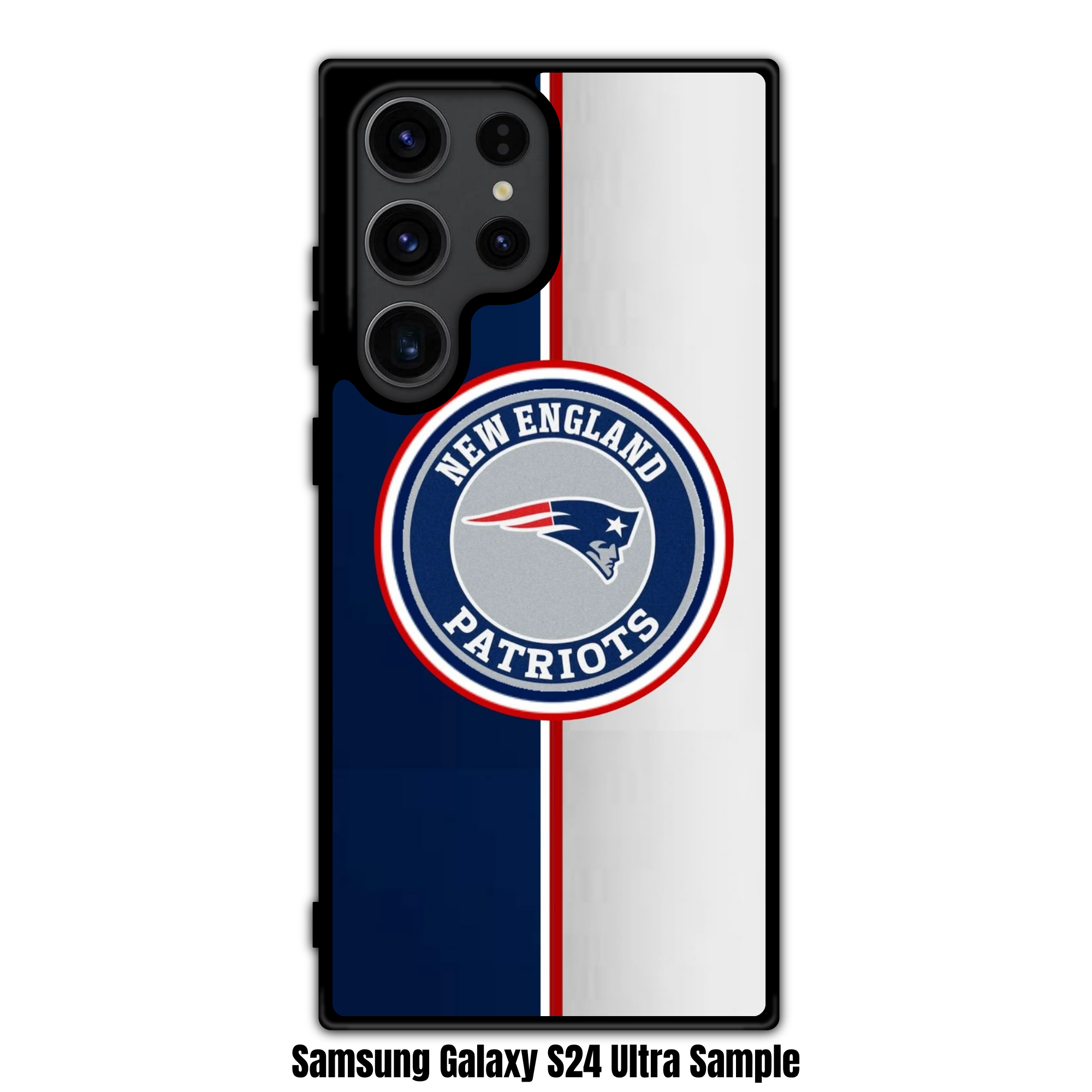 NFL New England Patriots Phone Case For iPhone Samsung Galaxy Pixel - New England Patriots Logo On Navy And White Split Background