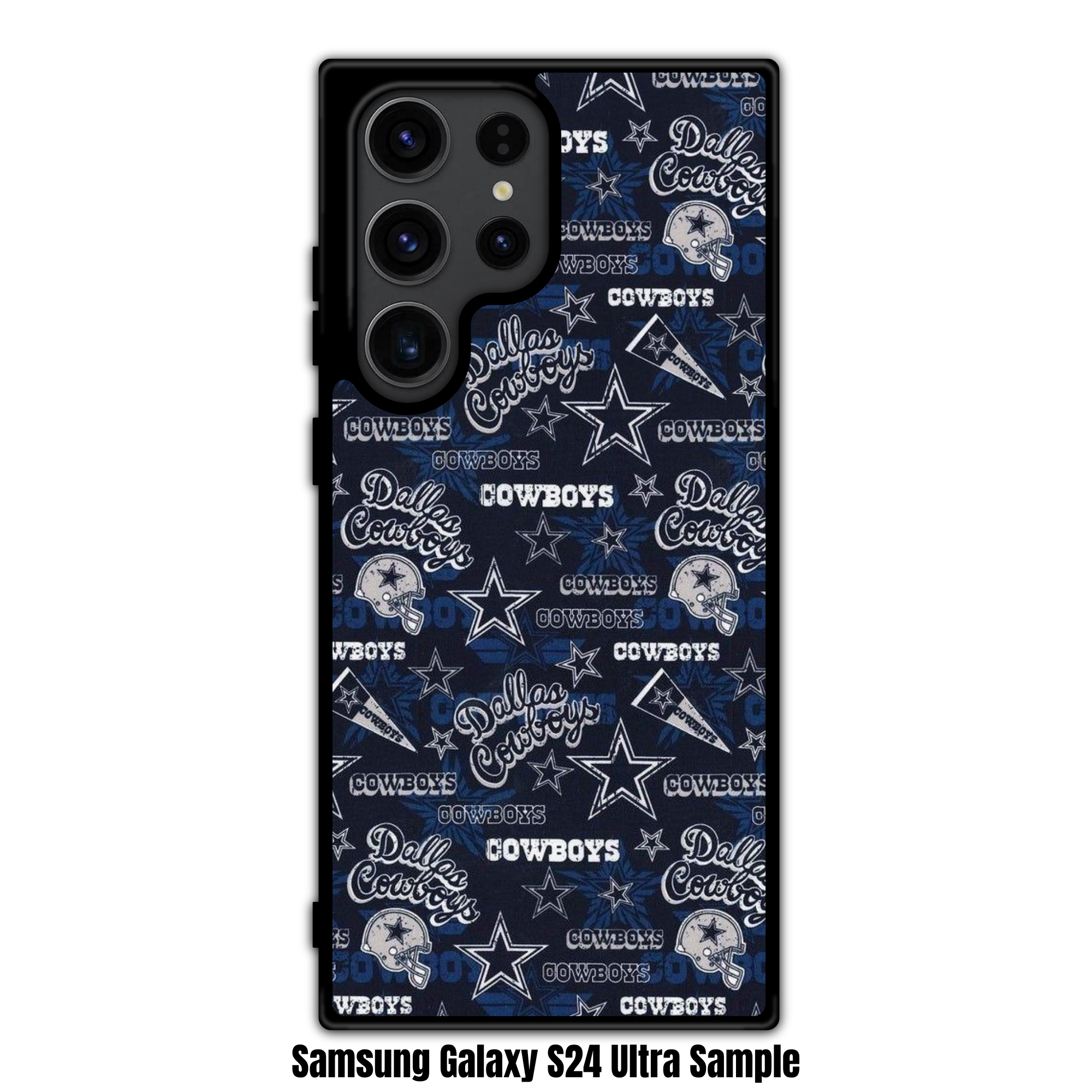 NFL Dallas Cowboys Phone Case For iPhone Samsung Galaxy Pixel - Dallas Cowboys Distressed Logo And Helmet Pattern On Navy Background