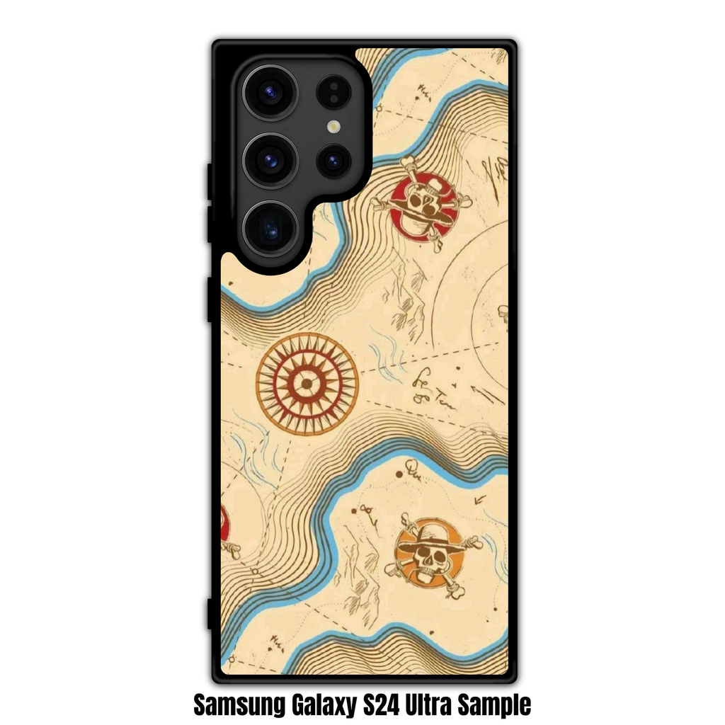 One Piece Live Action Phone Case For iPhone Samsung Galaxy Pixel - Straw Hat Grand Fleet Grand Line Map Poster
