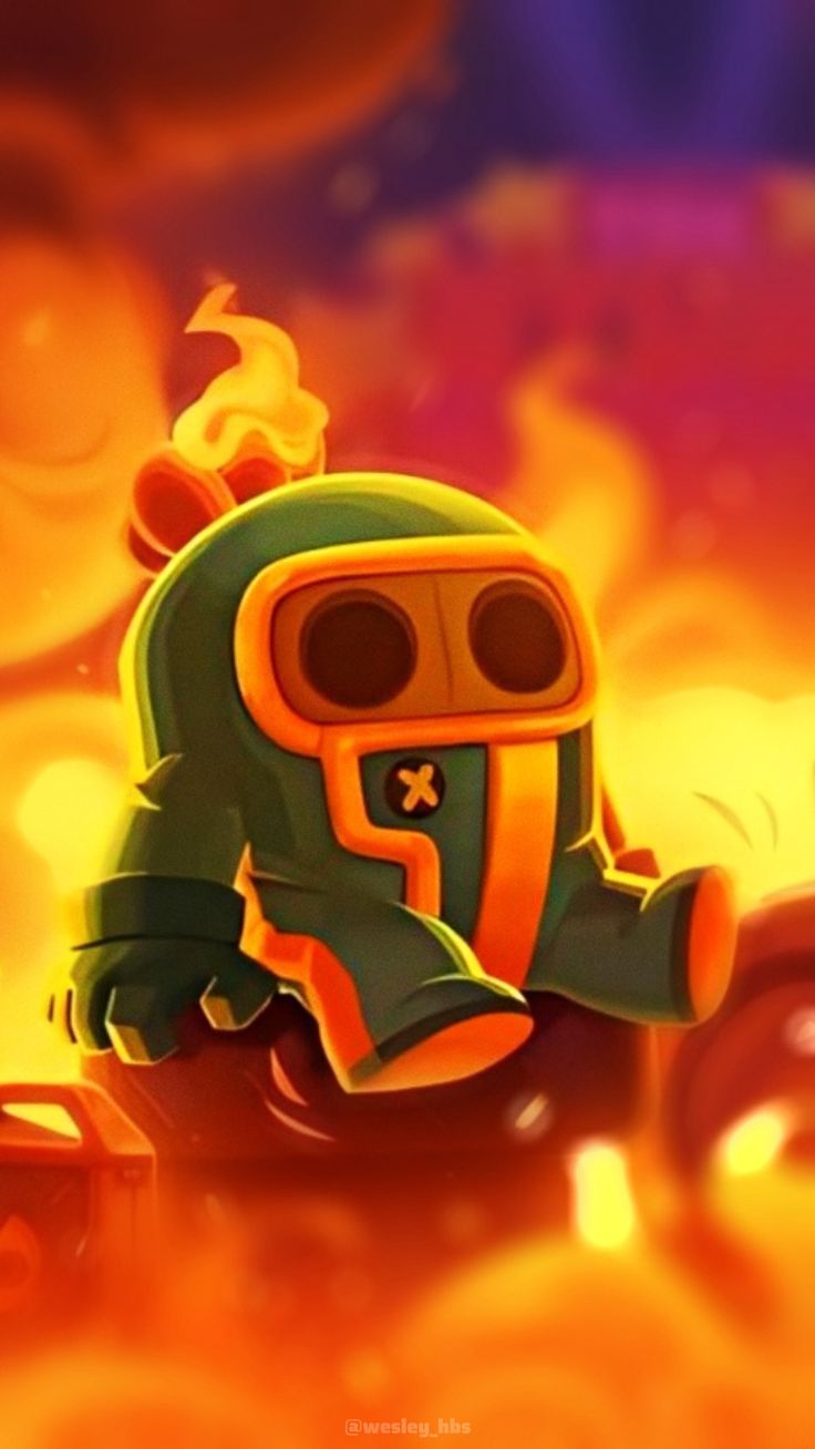 Brawl Stars Spike Phone Case For iPhone Samsung Galaxy Pixel - Pyro Spike And Swirling Flames Poster