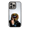 F1 Formula 1 Lando Norris Phone Case For iPhone Samsung Galaxy Pixel - Lando Norris Gold Chrome Blob Pattern Racing Helmet Shoulders Up Poster