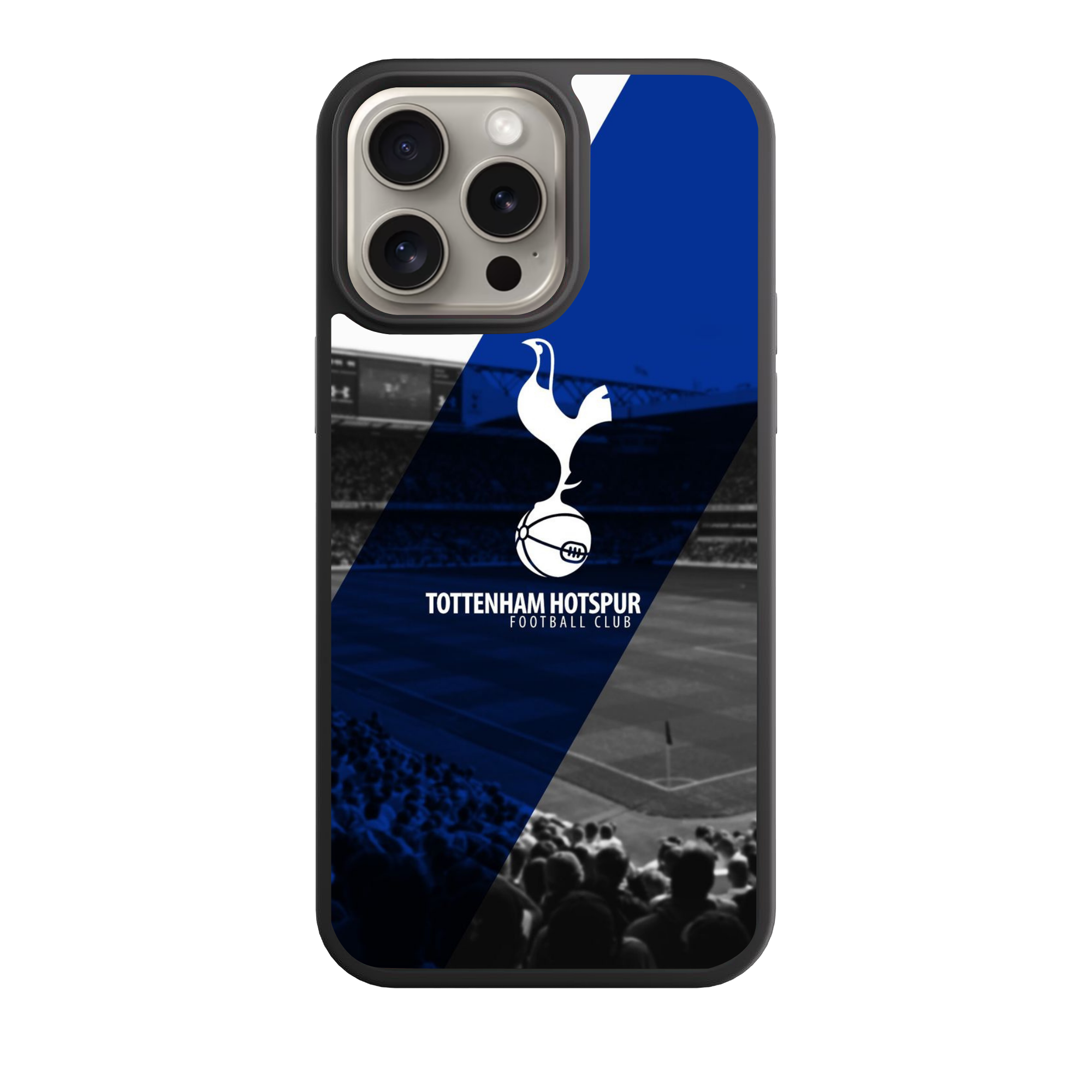 Tottenham Hotspur Phone Case For iPhone Samsung Galaxy Pixel - Tottenham Hotspur FC Crest Diagonal Stripe Stadium Poster