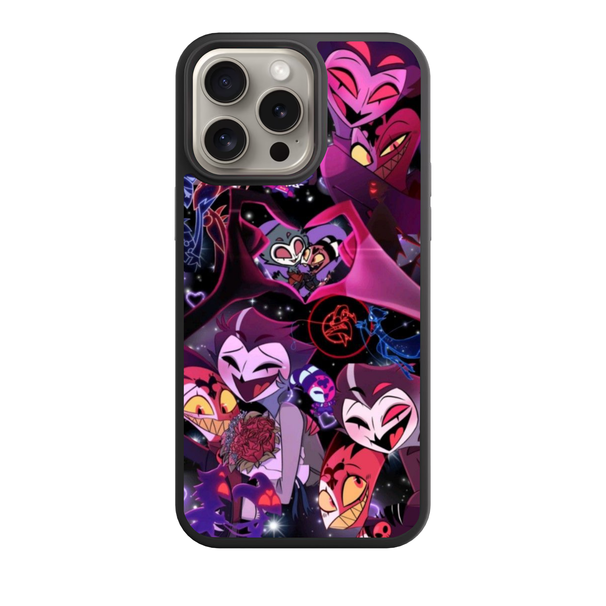 Helluva Boss Phone Case For iPhone Samsung Galaxy Pixel - Blitz And Stolas Heart Collage